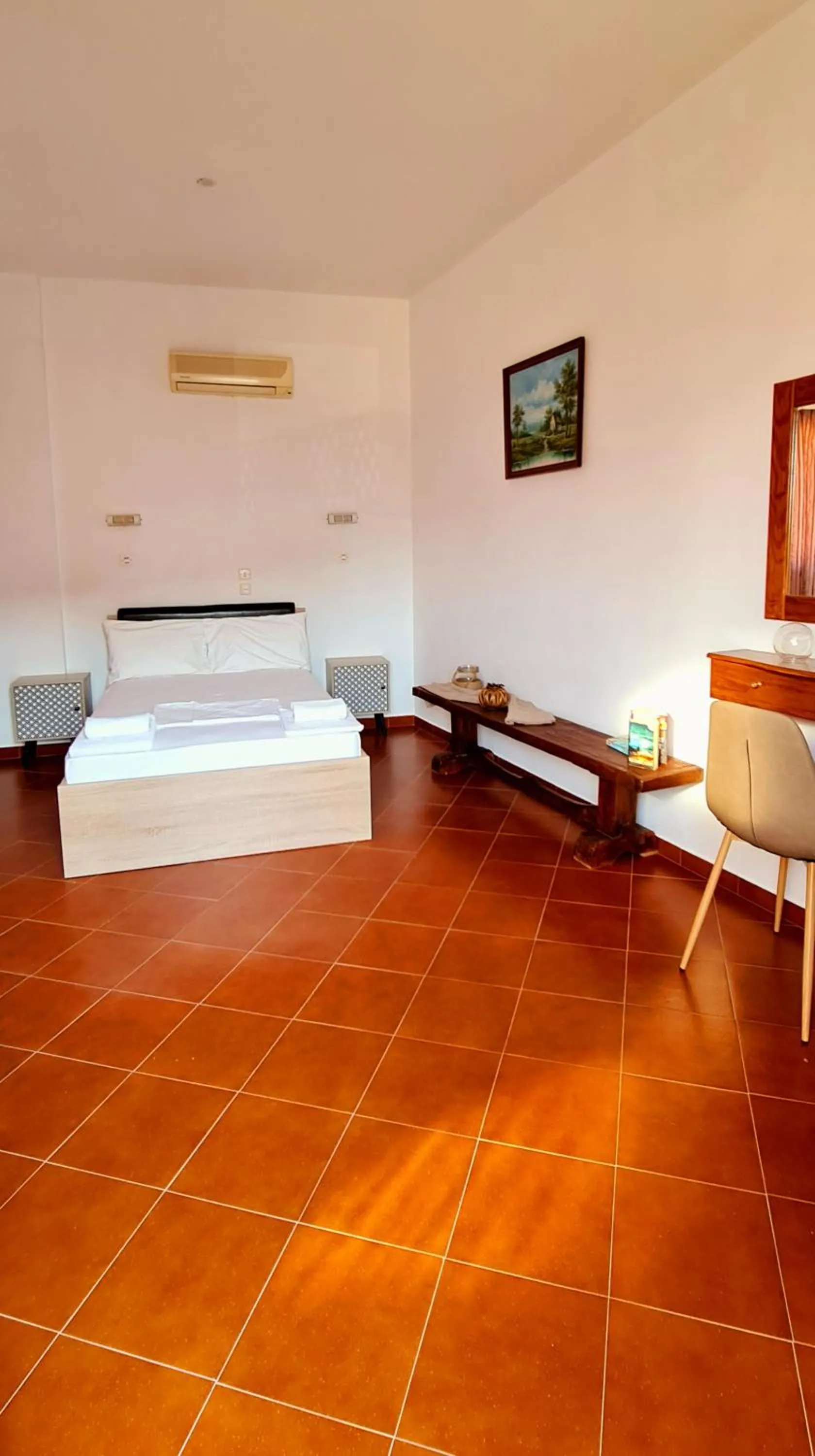 Photo of the whole room, Bed in Lindos Center Studios