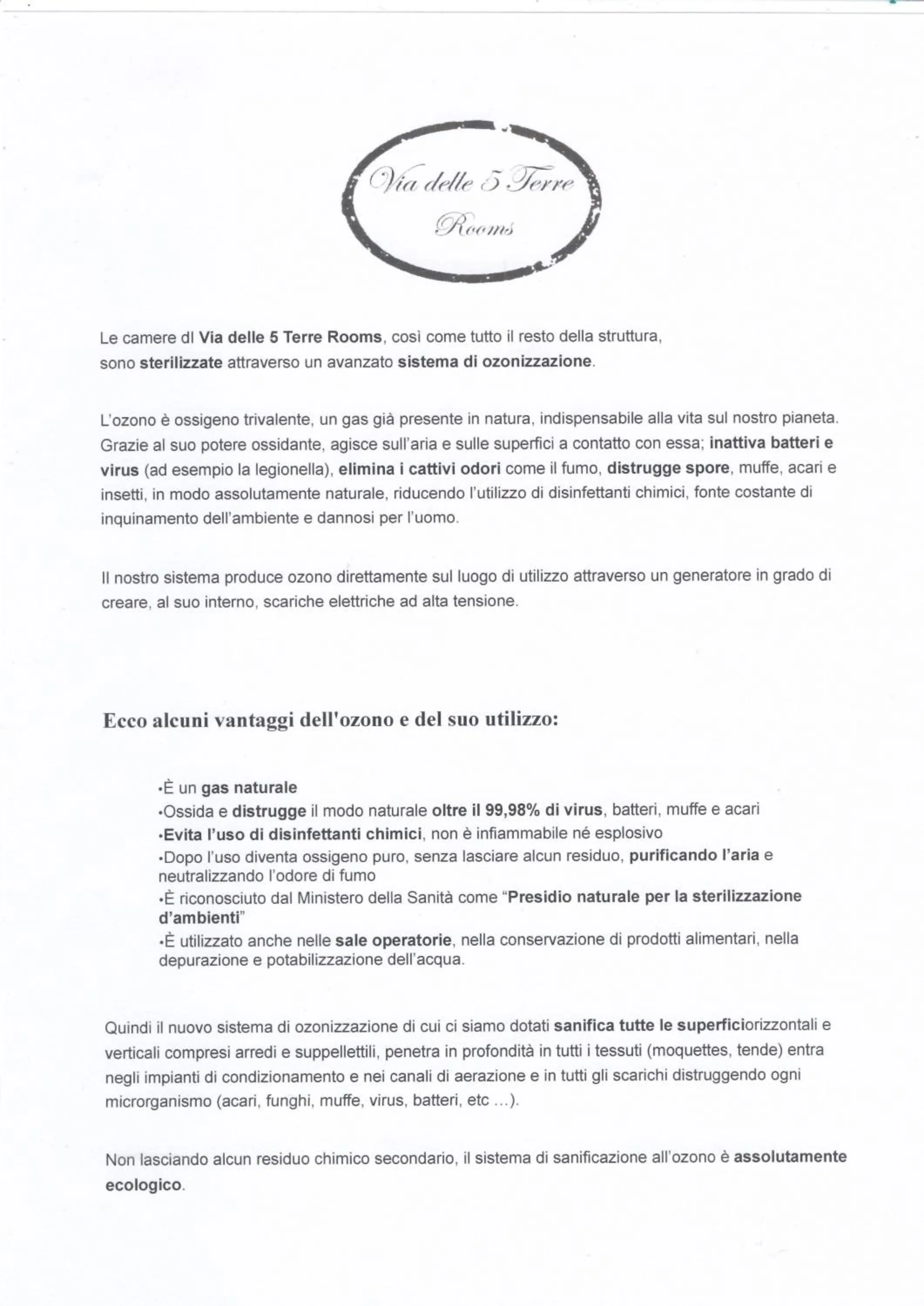 Certificate/Award in Via delle 5 Terre