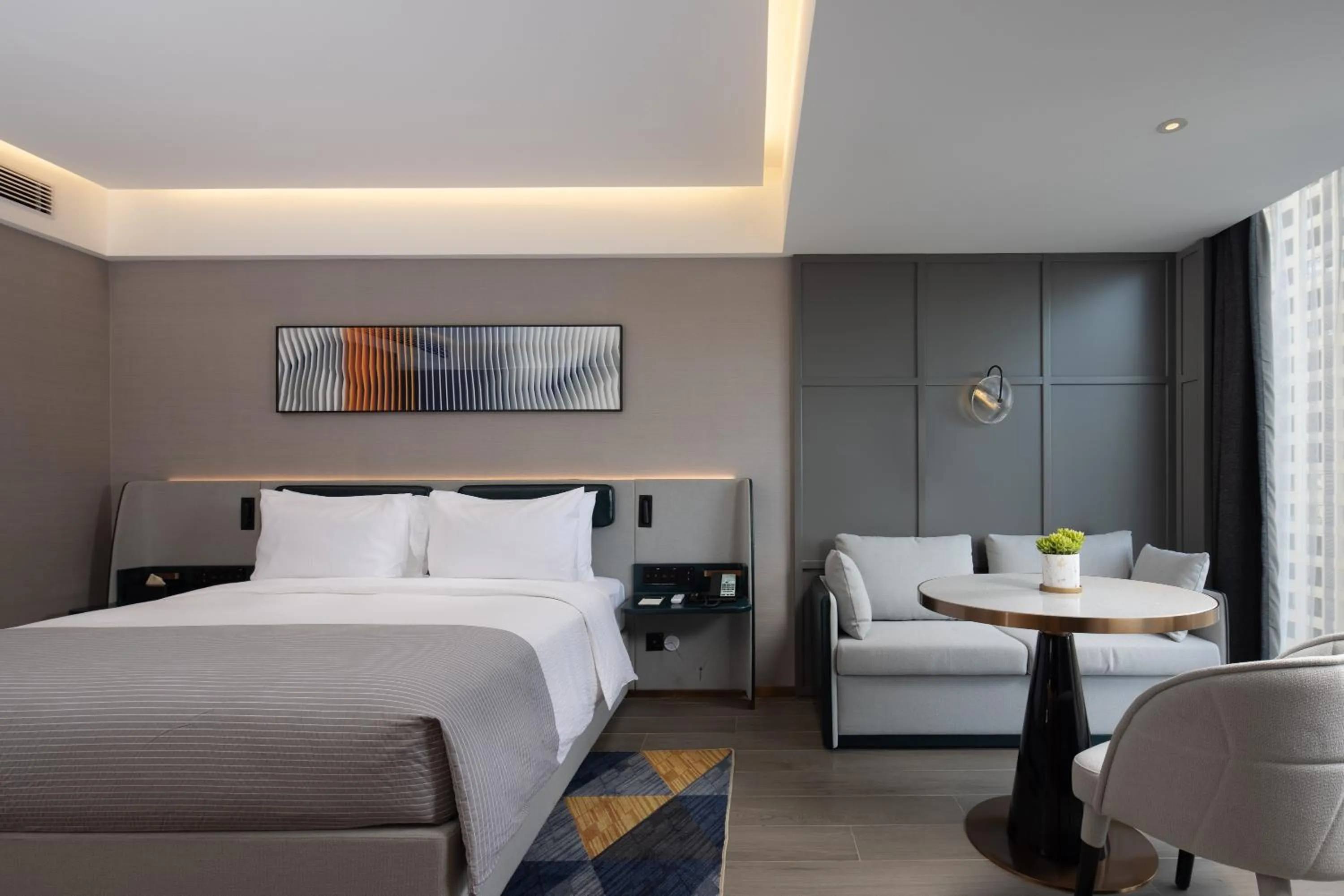 Photo of the whole room, Bed in Wanda Yue Hotel Bengbu South Station