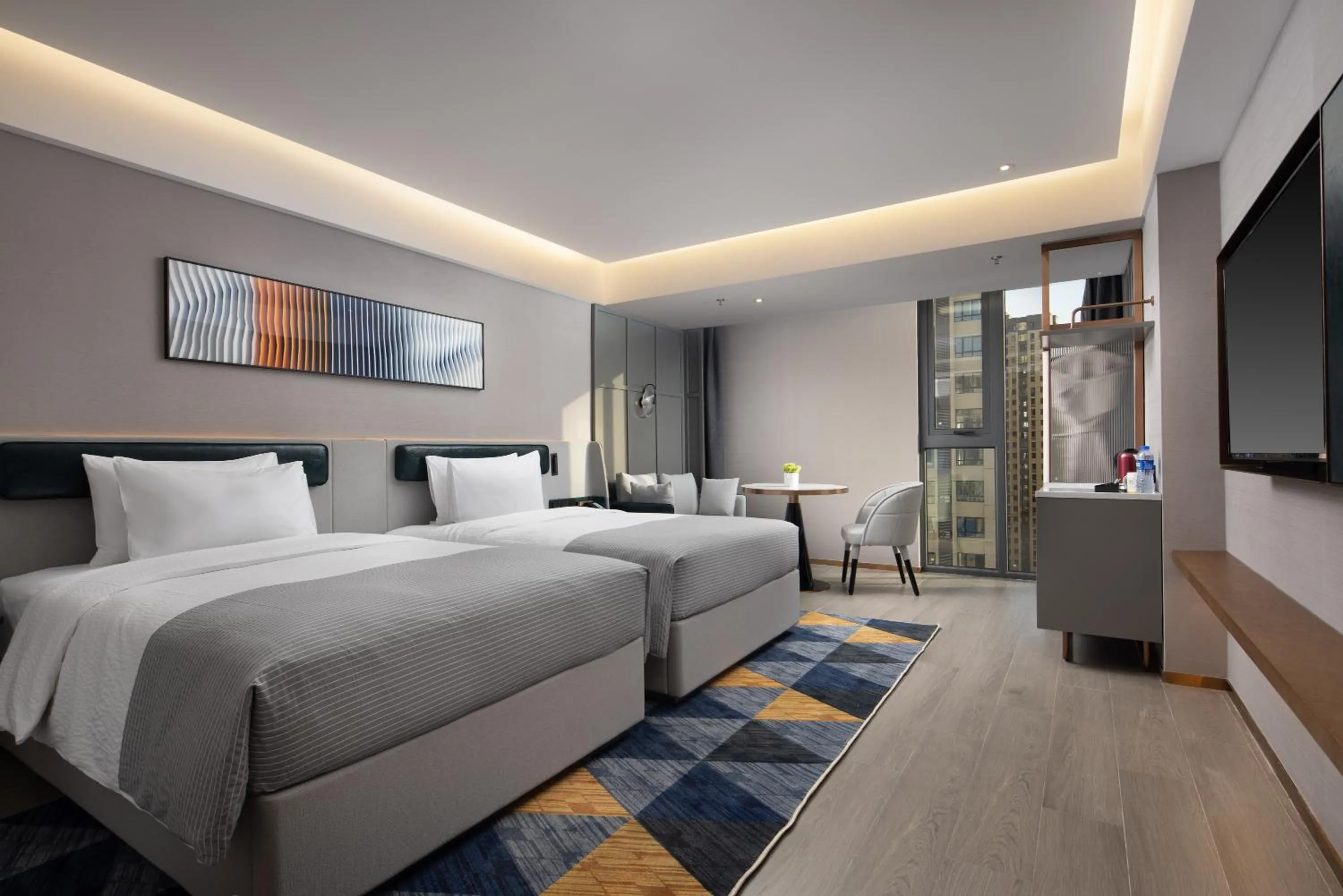 Photo of the whole room, Bed in Wanda Yue Hotel Bengbu South Station