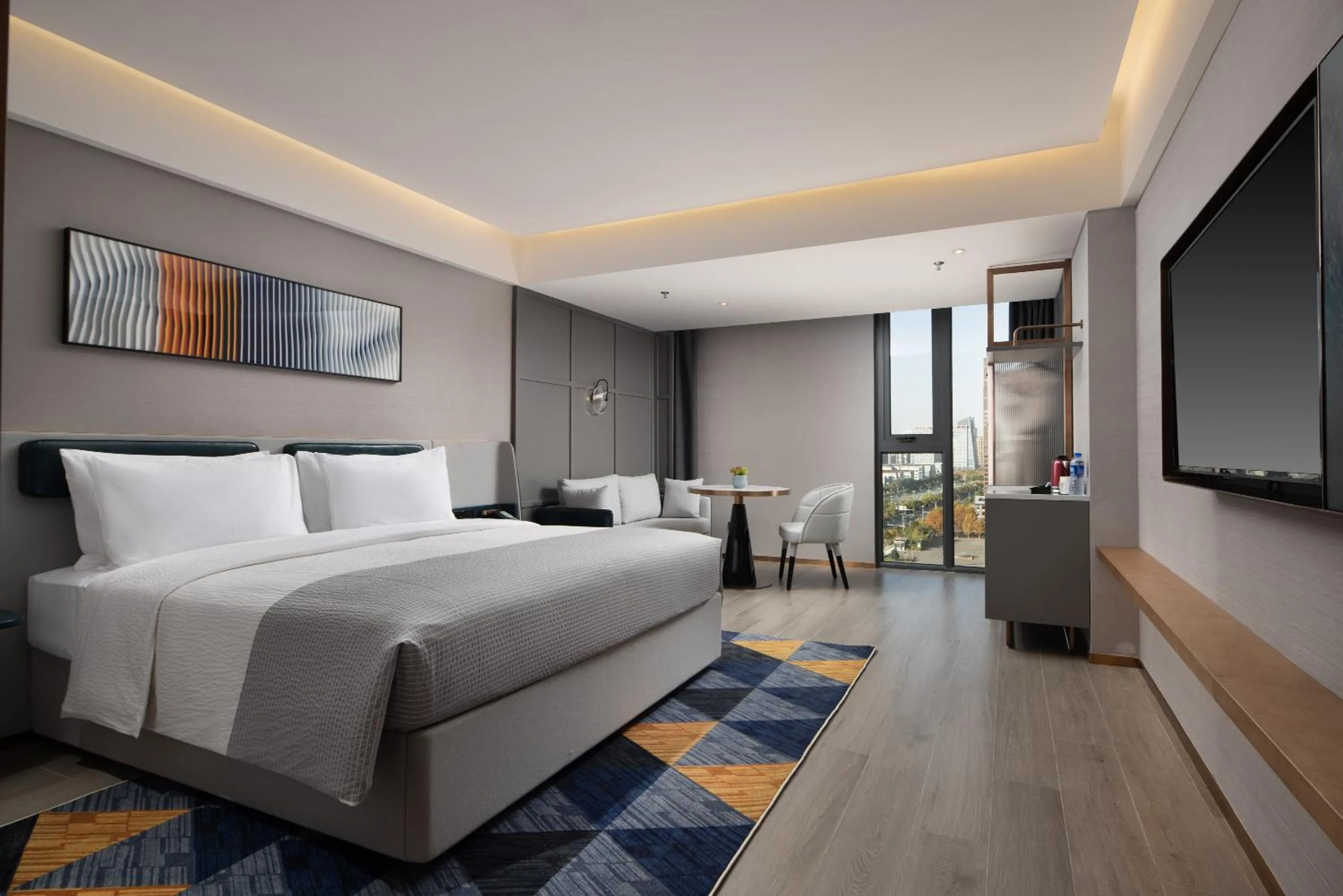 Photo of the whole room, Bed in Wanda Yue Hotel Bengbu South Station