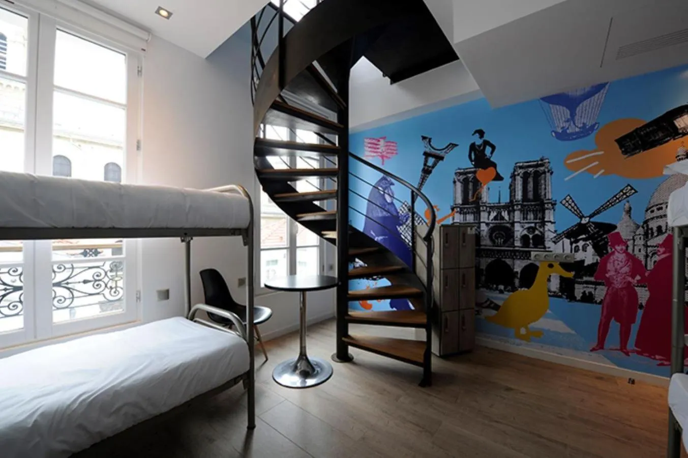 Bedroom, Bed in The 3 Ducks Eiffel Tower by Hiphophostels