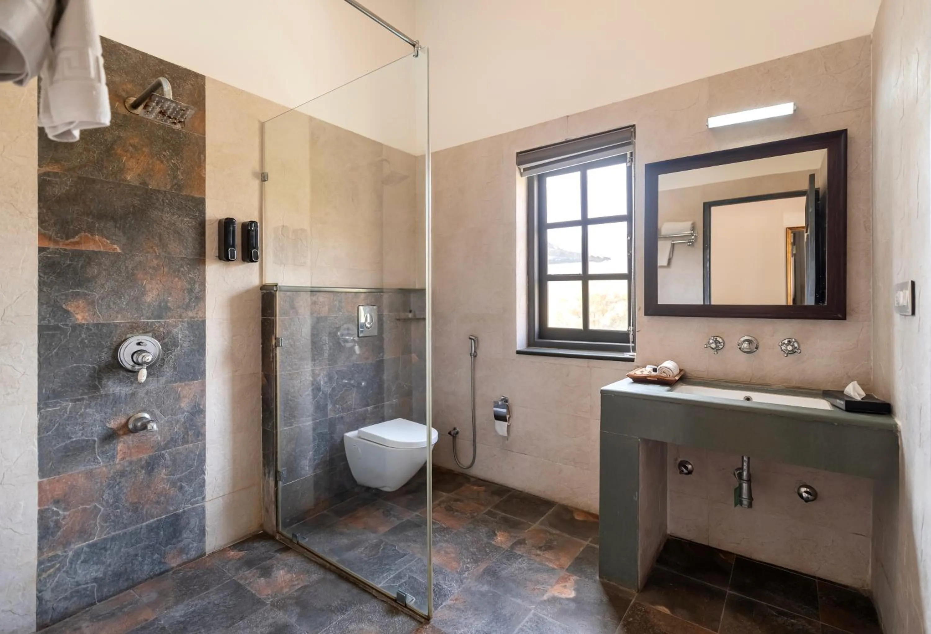Shower in The Hunting Lodge - Luxury Resort in Udaipur