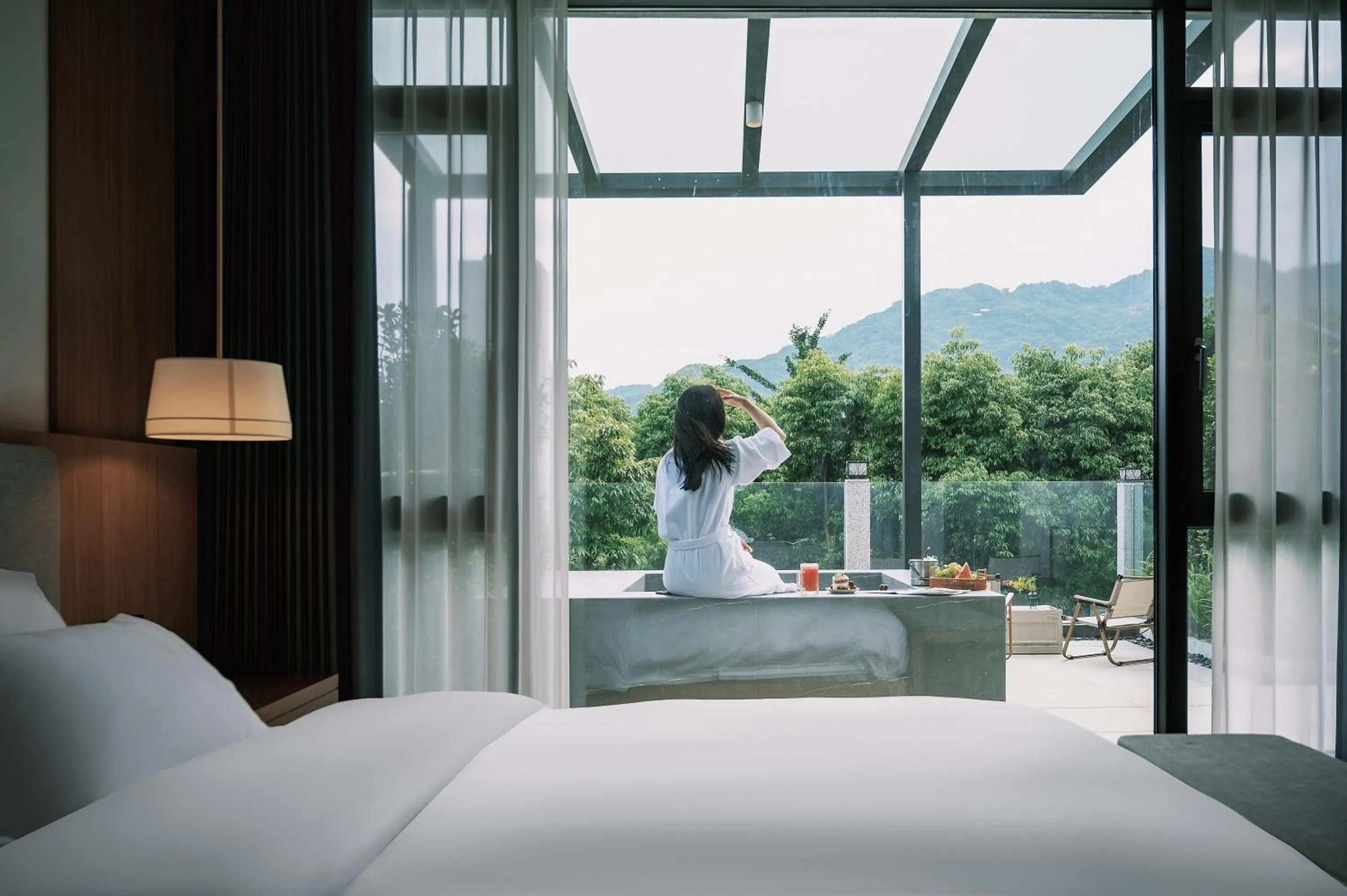 View (from property/room), Bed in Z HOTEL- Qingchengshan