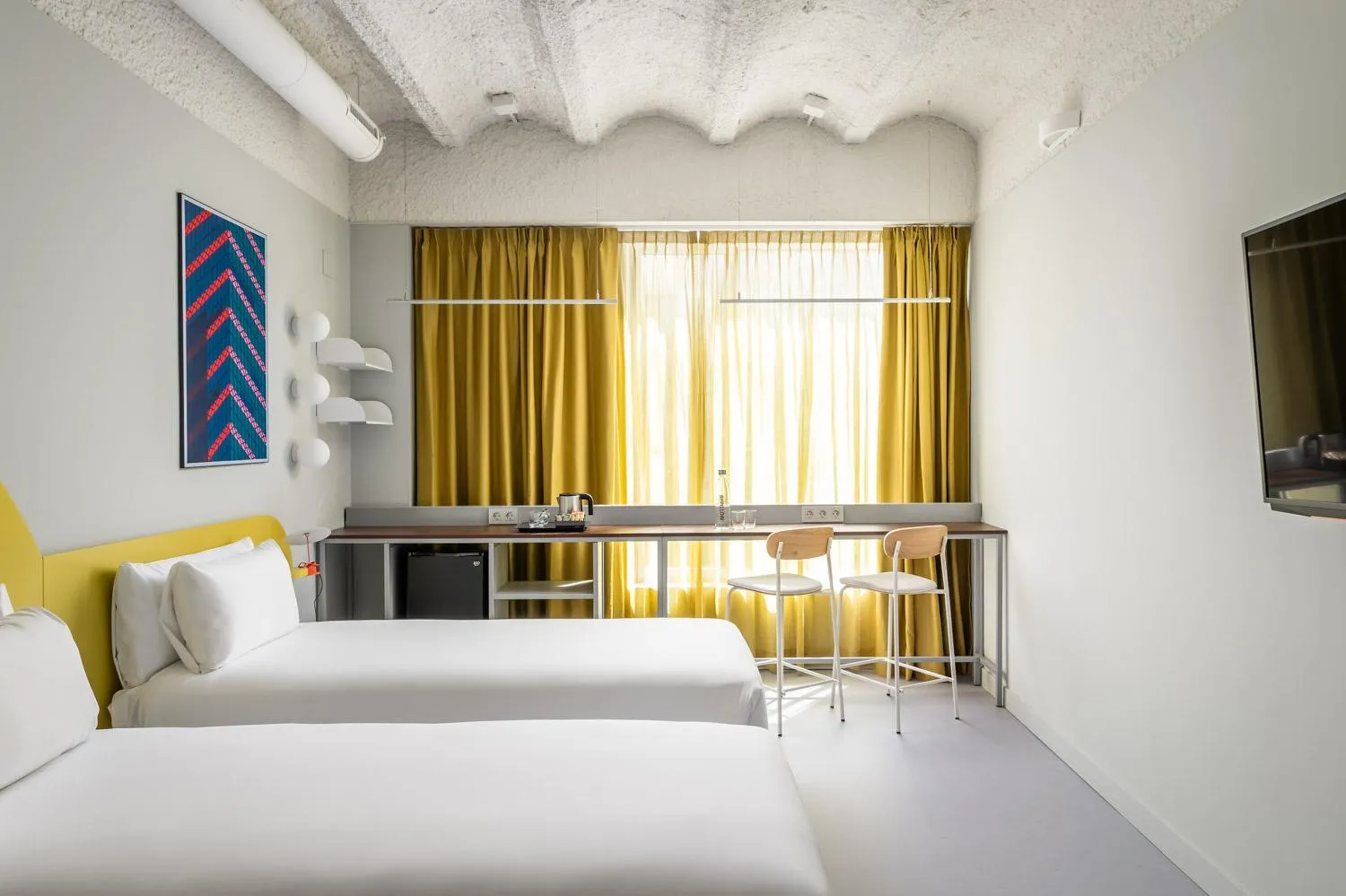 Bedroom, Bed in BYPILLOW Flamant