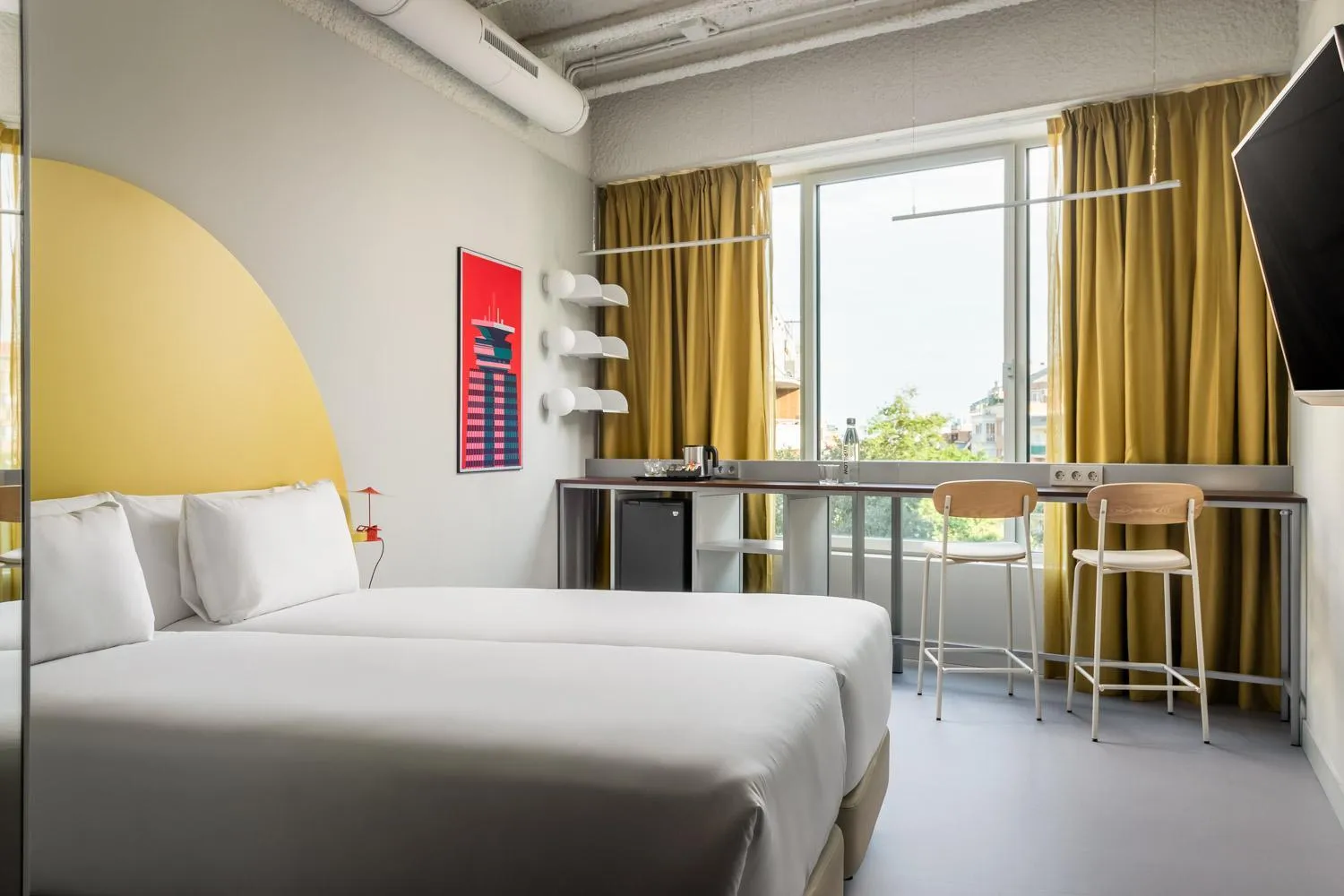 Bedroom, Bed in BYPILLOW Flamant