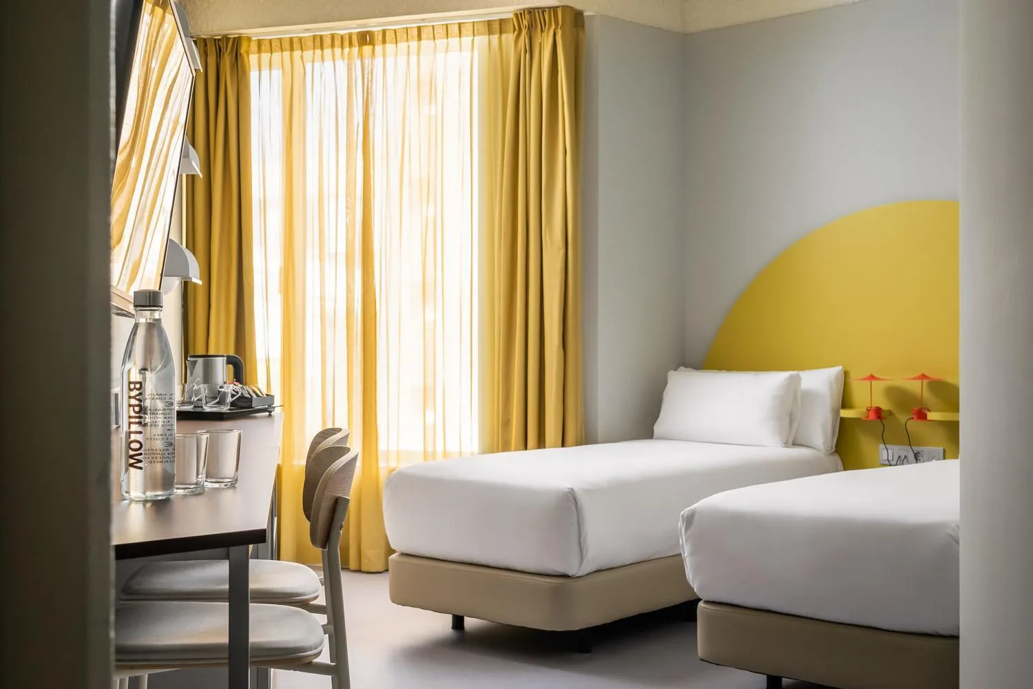 Bedroom, Bed in BYPILLOW Flamant