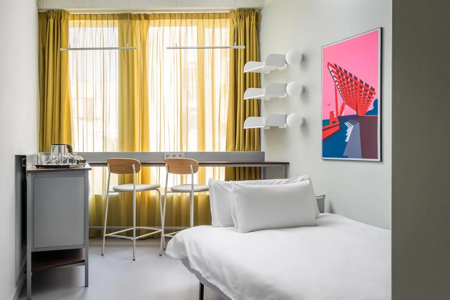 Bedroom, Bed in BYPILLOW Flamant