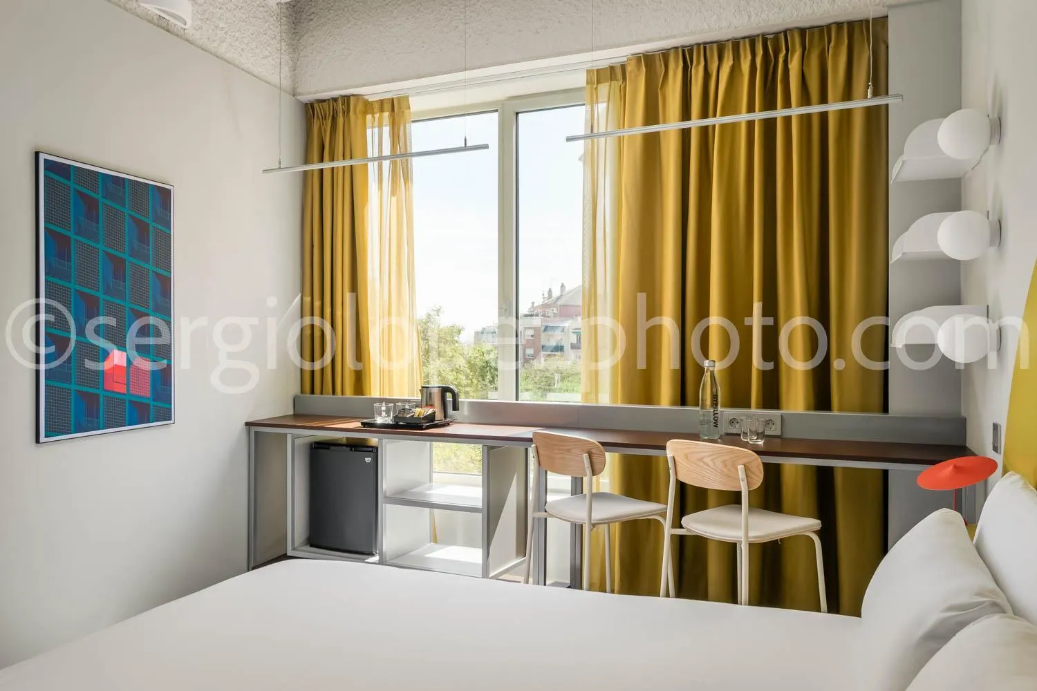 Bedroom, Bed in BYPILLOW Flamant