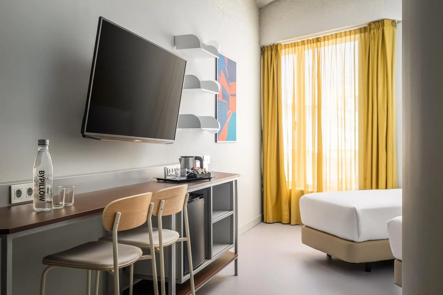 Bedroom, Bed in BYPILLOW Flamant