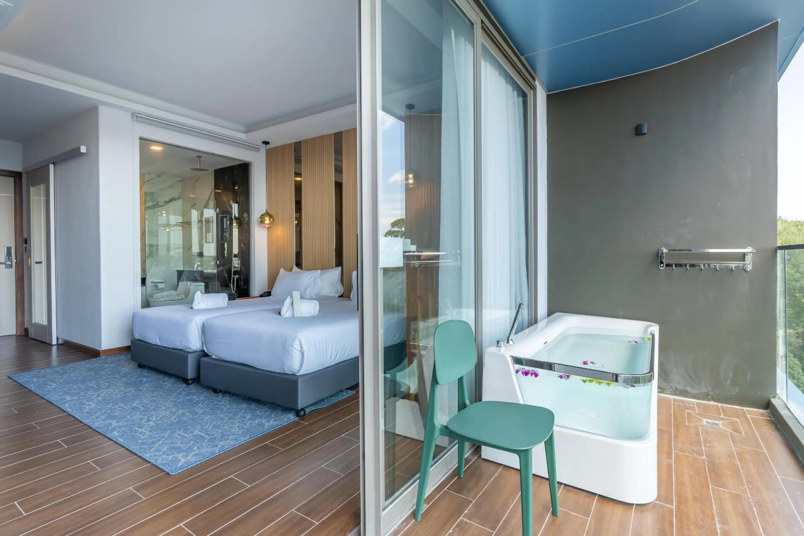 Bed in The Blue Hotel