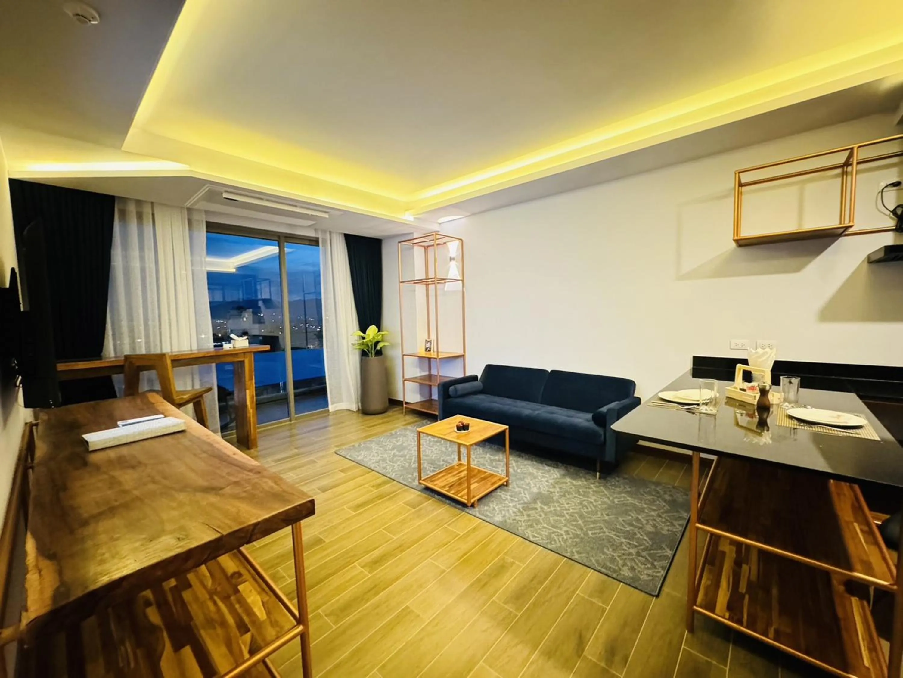 Living room in The Blue Hotel