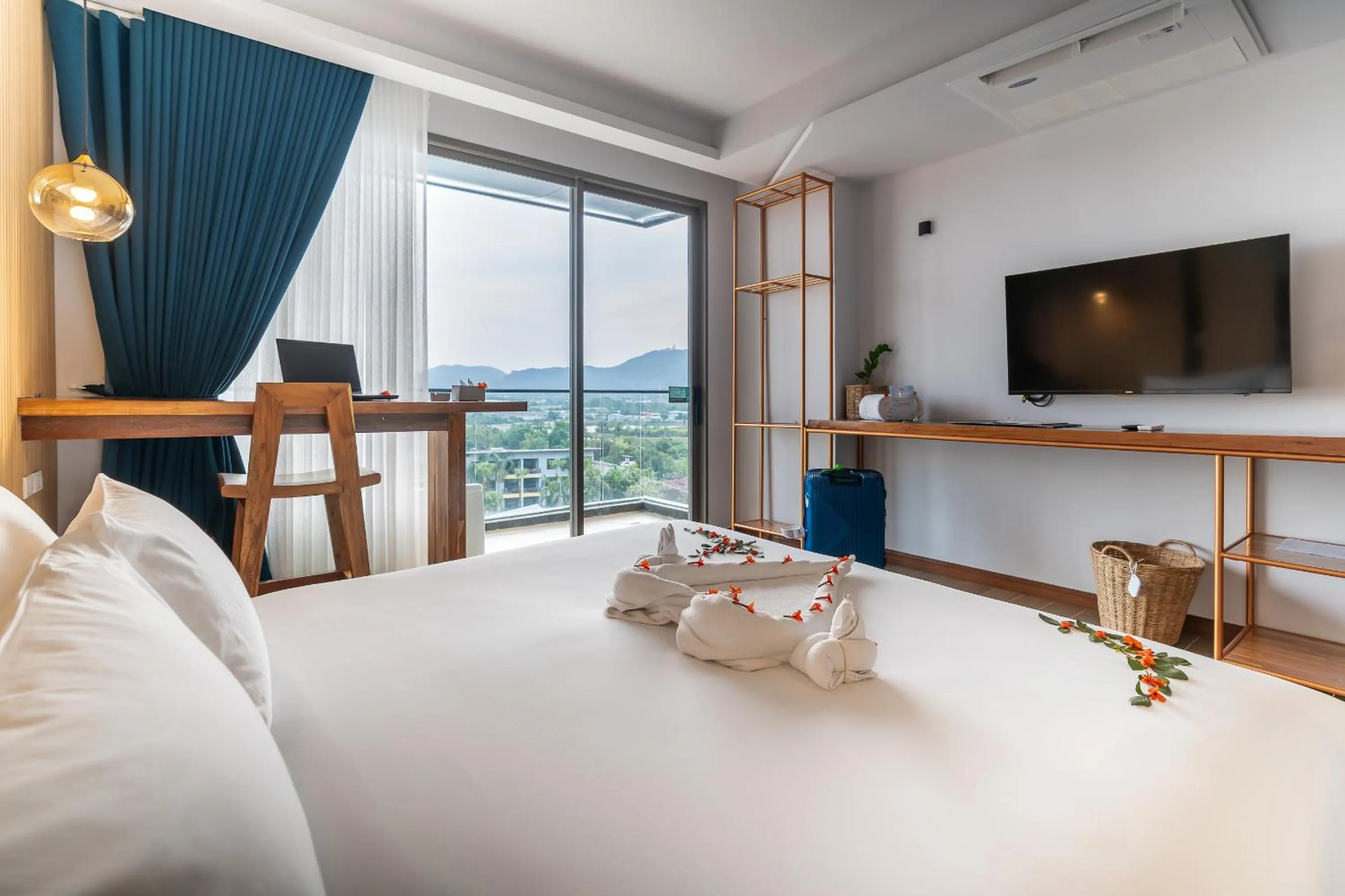 Bed in The Blue Hotel