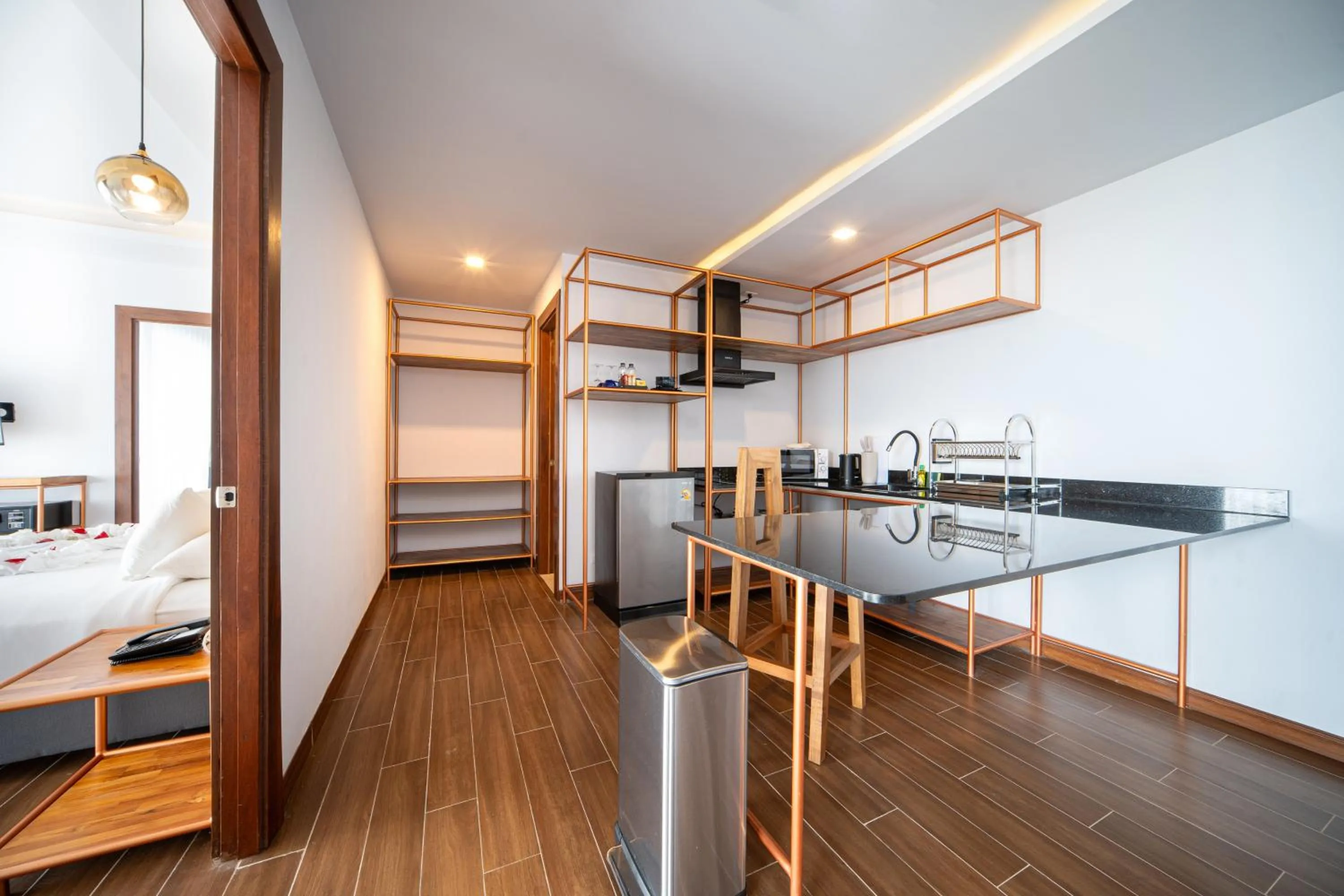 Bed in The Blue Hotel