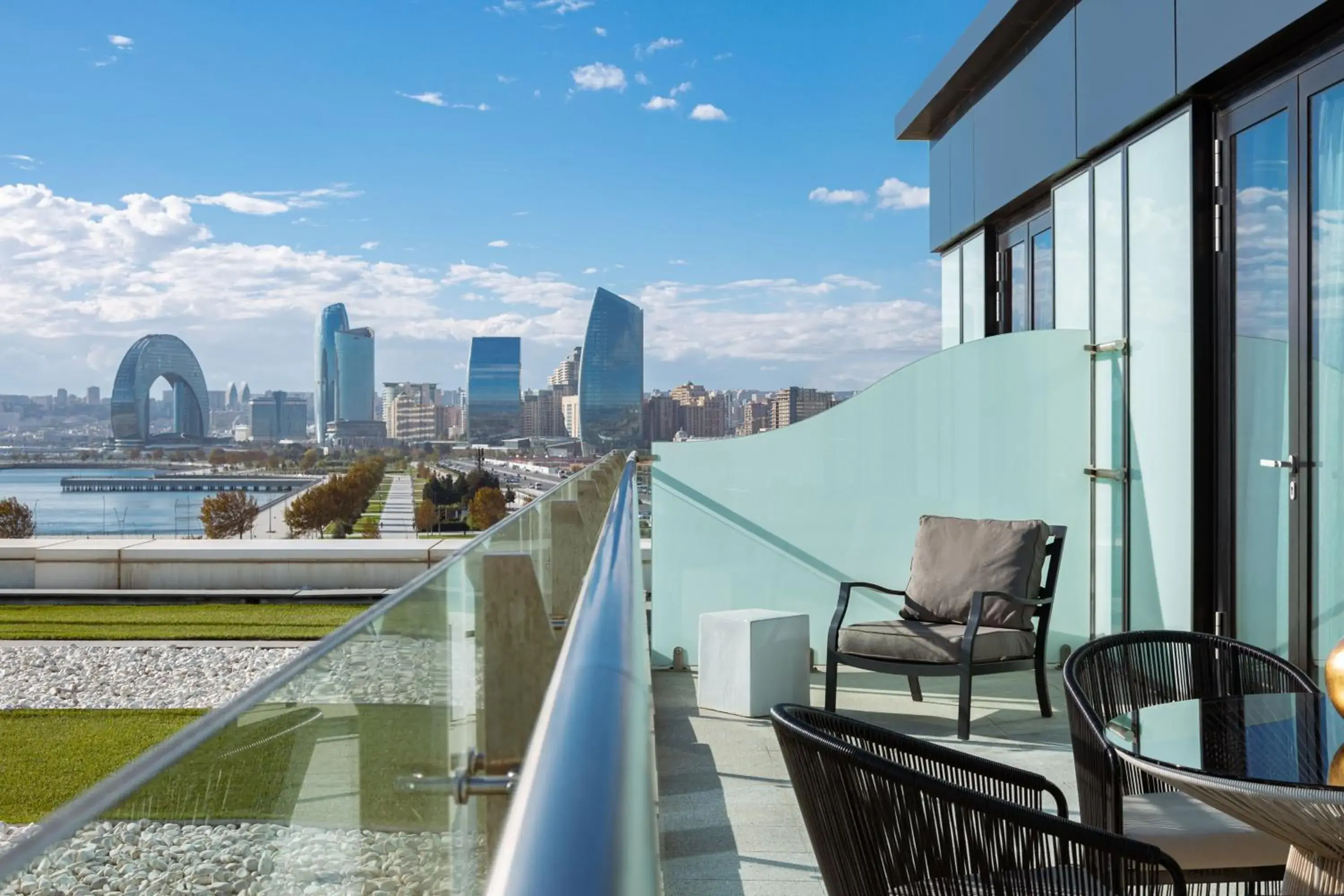 One-Bedroom Larger King Suite with Terrace, Sea View, and Top Floor - single occupancy in Baku Marriott Hotel Boulevard One-Bedroom Larger King Suite with Terrace, Sea View, and Top Floor - single occupancy in Baku Marriott Hotel Boulevard