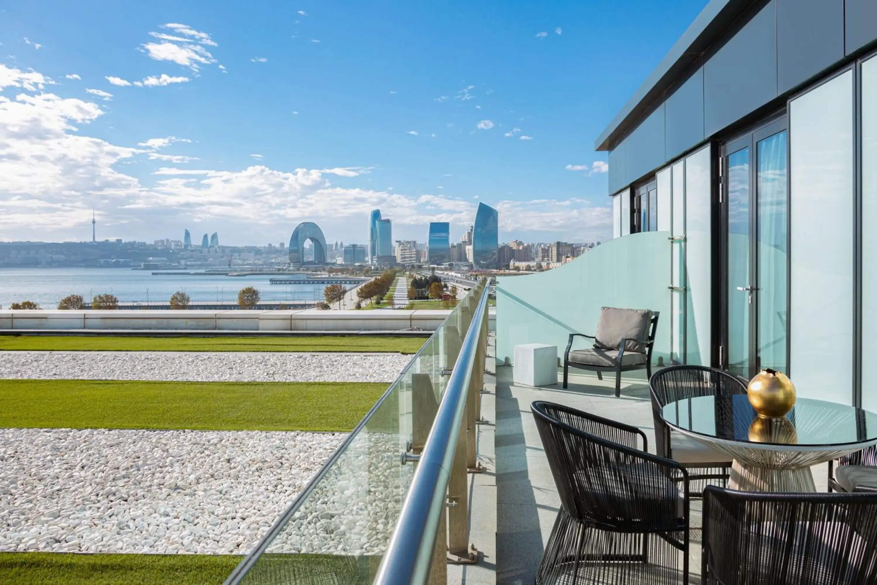 One-Bedroom Larger King Suite with Terrace, Sea View, and Top Floor - single occupancy in Baku Marriott Hotel Boulevard One-Bedroom Larger King Suite with Terrace, Sea View, and Top Floor - single occupancy in Baku Marriott Hotel Boulevard