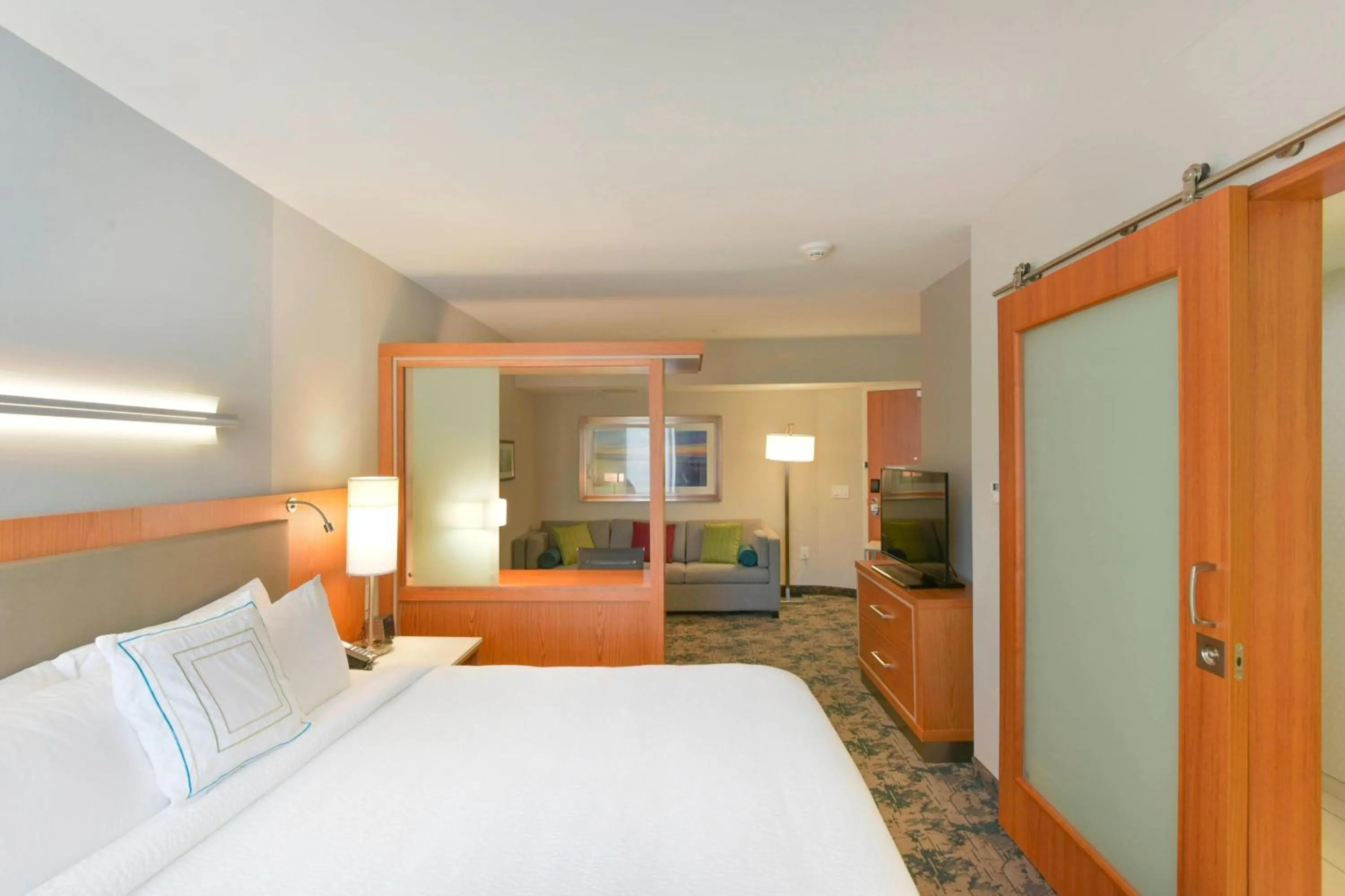 Photo of the whole room, Bed in SpringHill Suites by Marriott Wilmington Wrightsville Beach