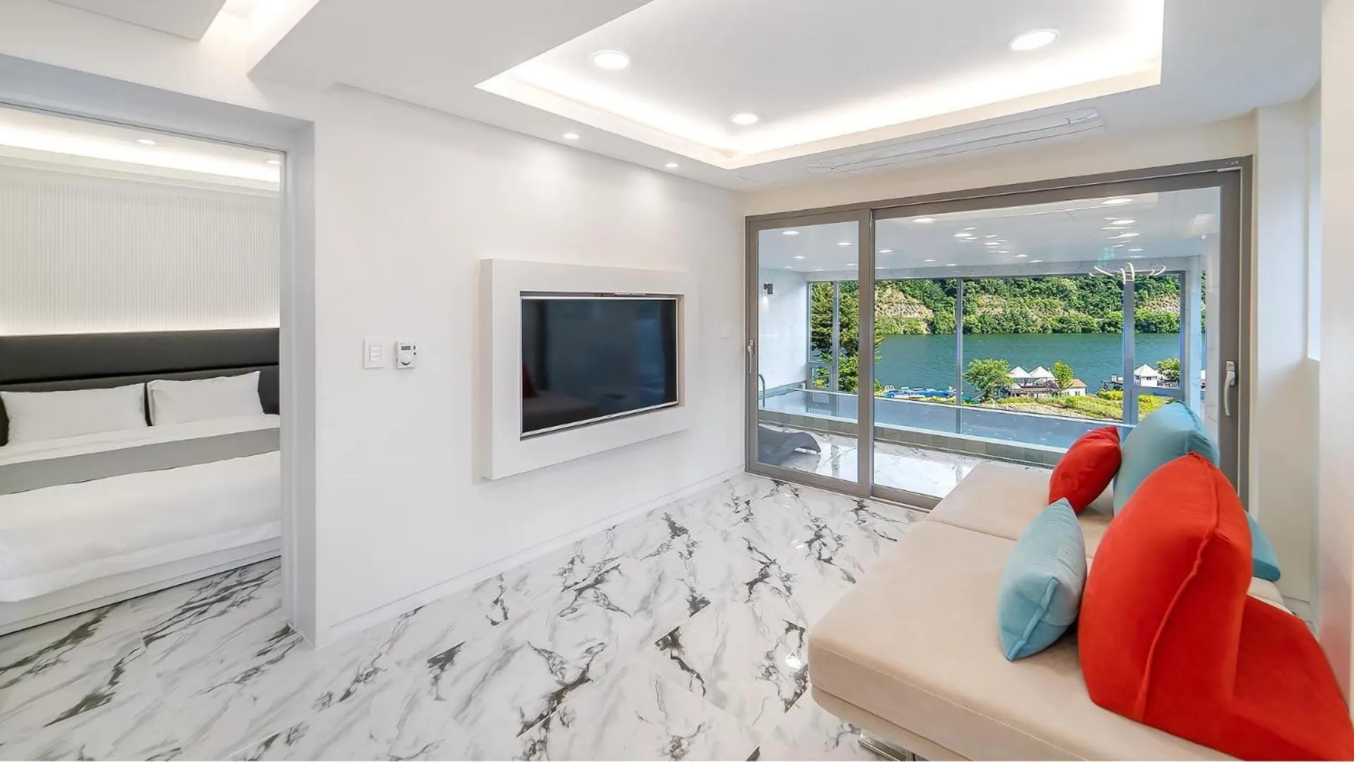 Property building, Bed in Gapyeong JH PoolVilla & glamping