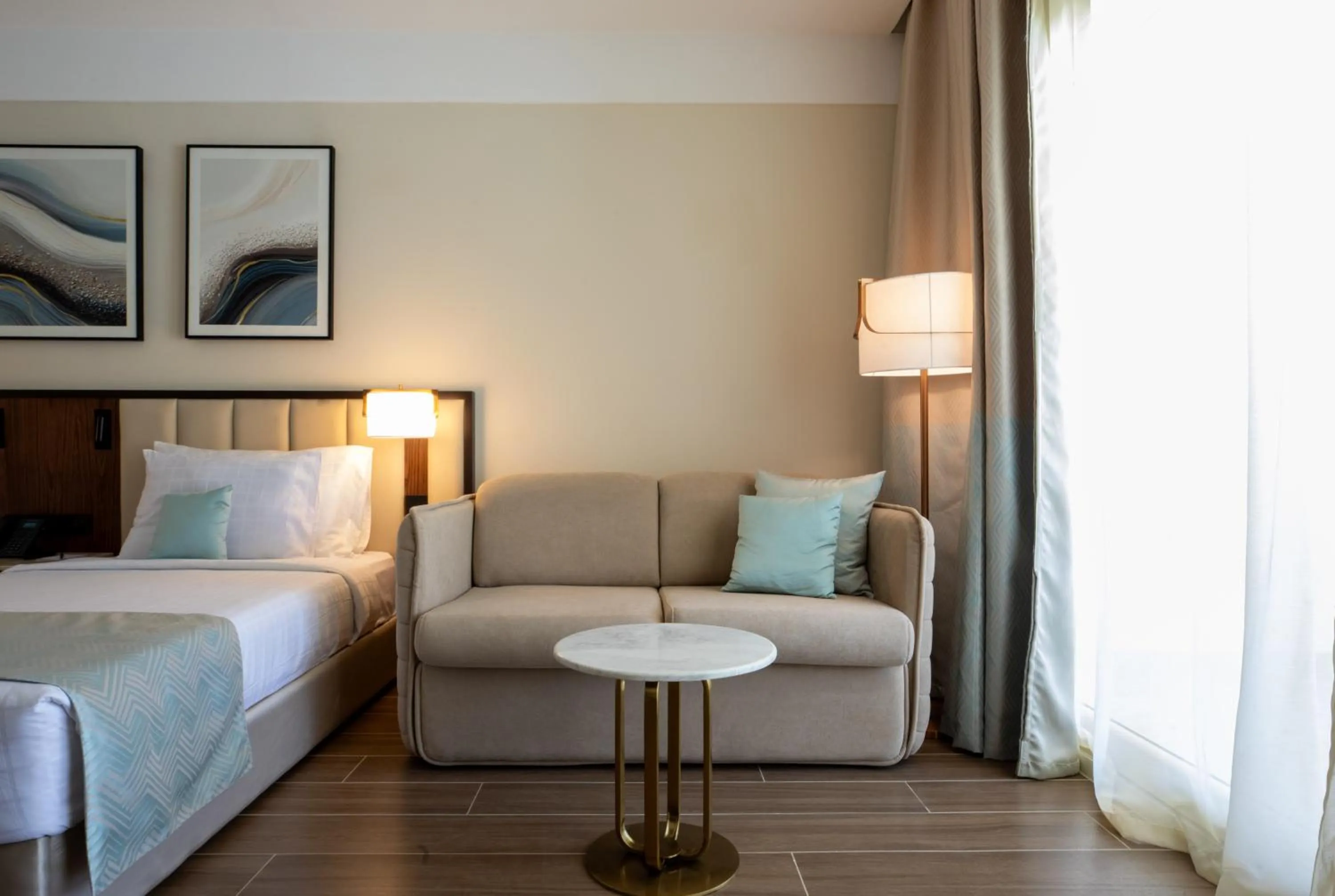 Seating area, Bed in Serenity Sky Arc Resort - Sahl Hasheesh