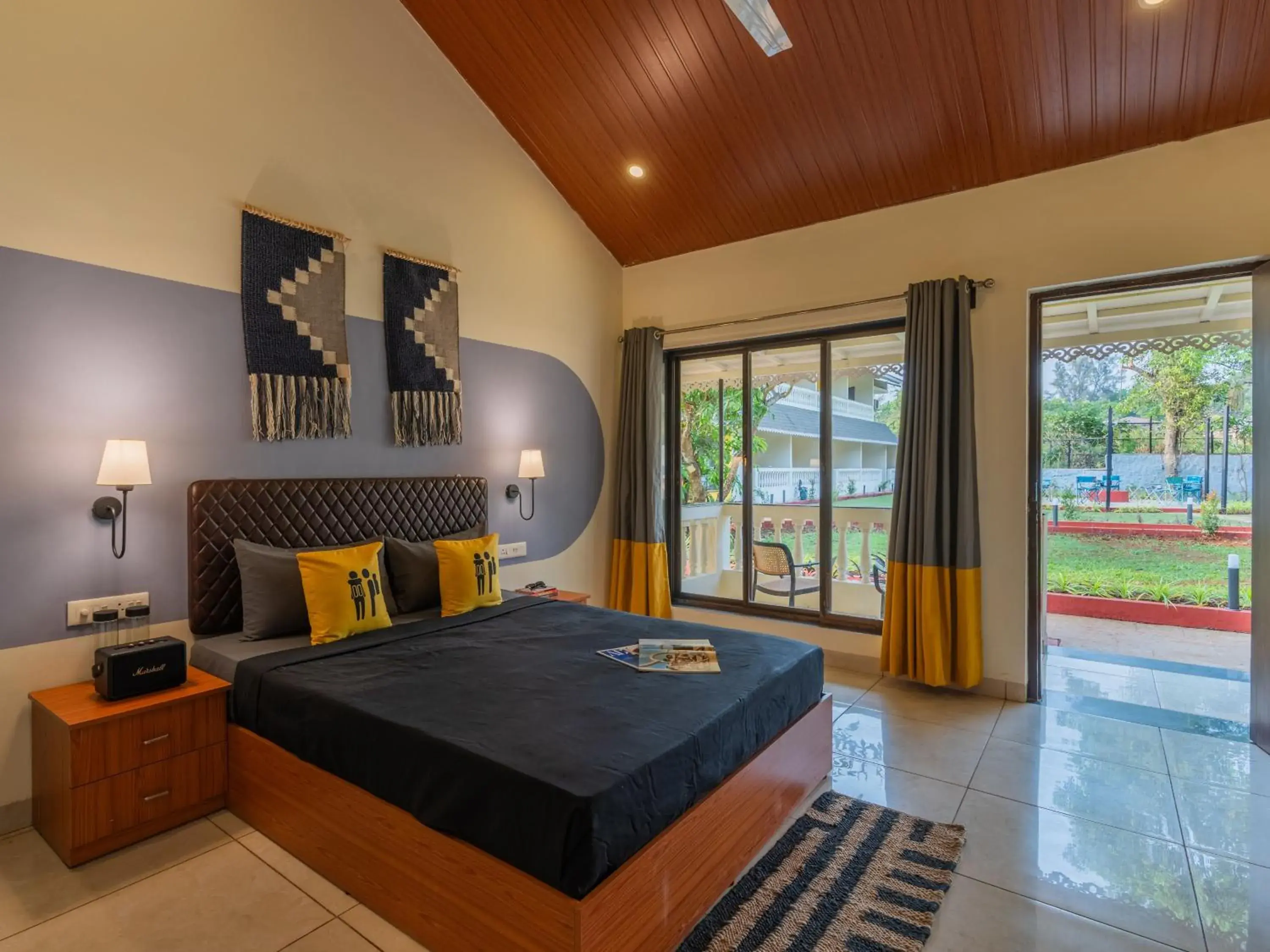 Deluxe Double Room with Patio and Garden View in The Hosteller Lonavala, City Centre Deluxe Double Room with Patio and Garden View in The Hosteller Lonavala, City Centre
