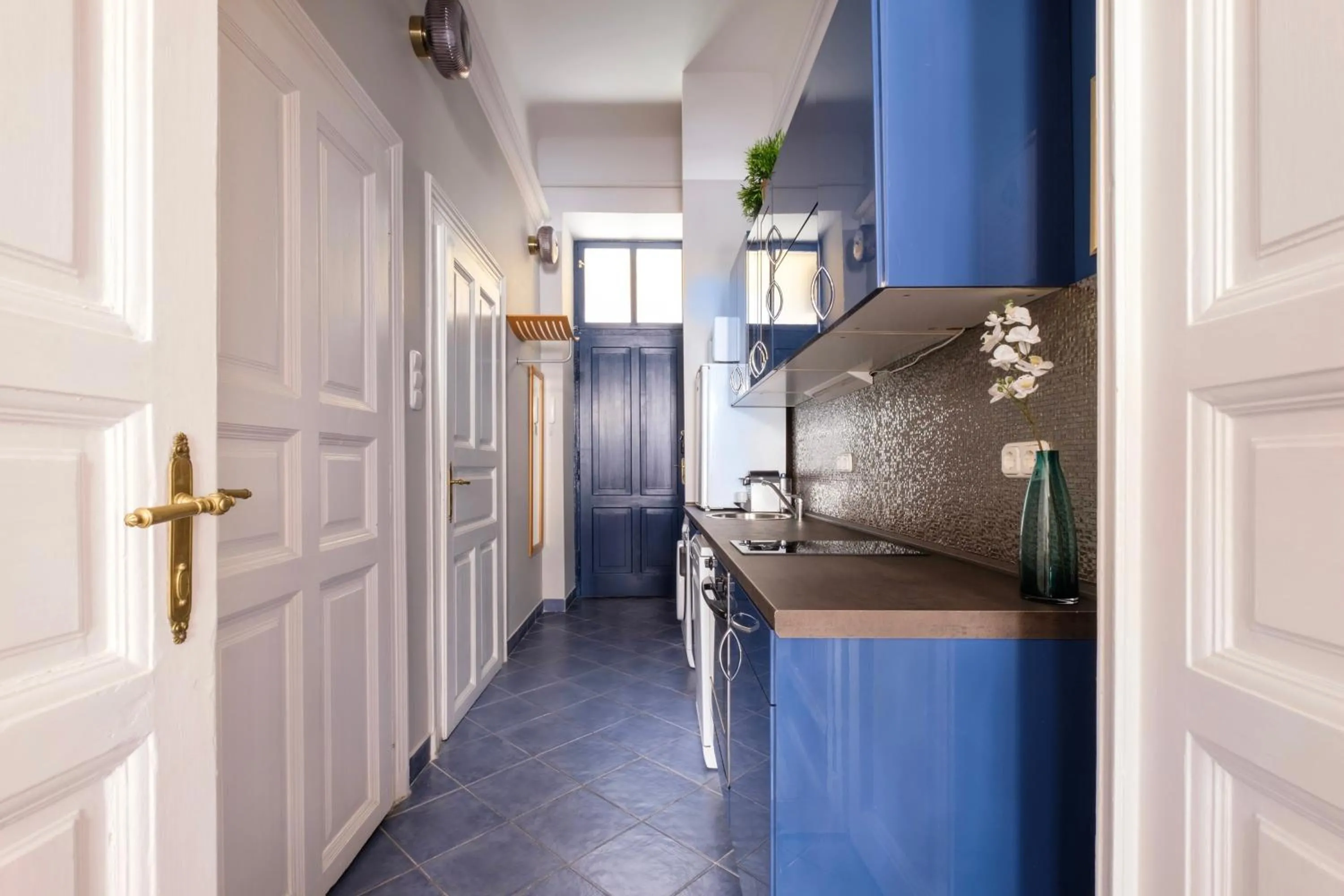 Kitchen or kitchenette in New York Cafe Apartment in Center