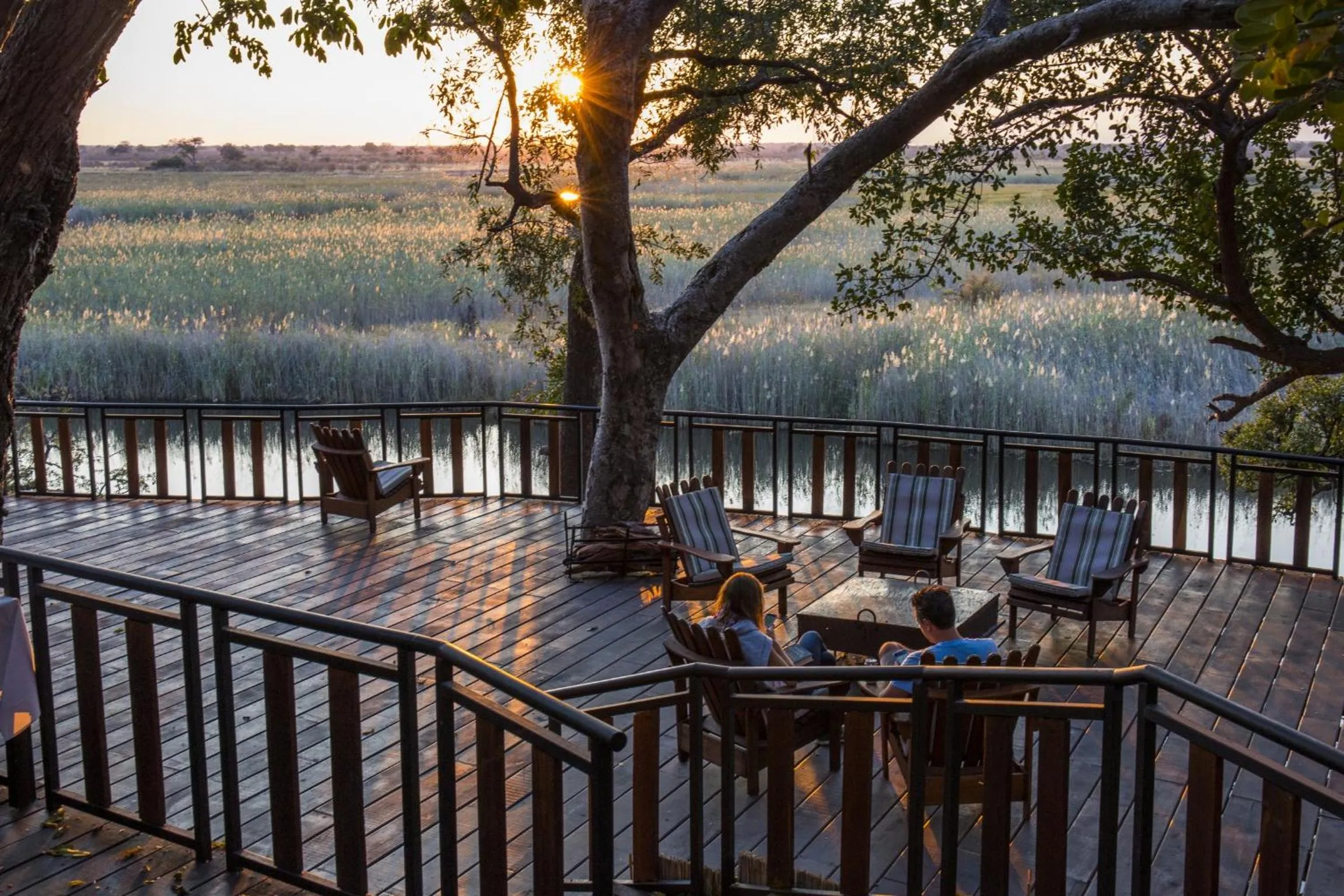 Patio in Gondwana Namushasha River Lodge