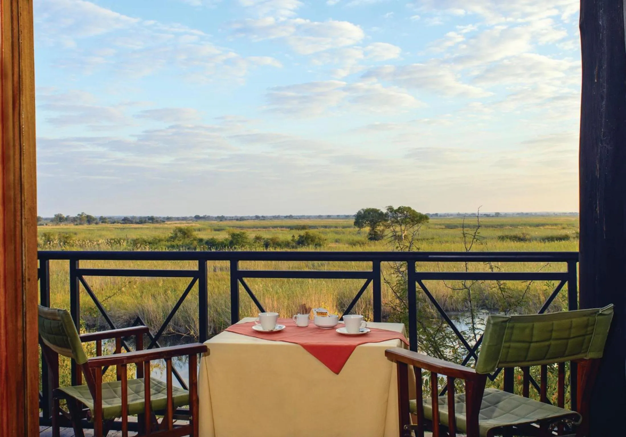 Patio in Gondwana Namushasha River Lodge