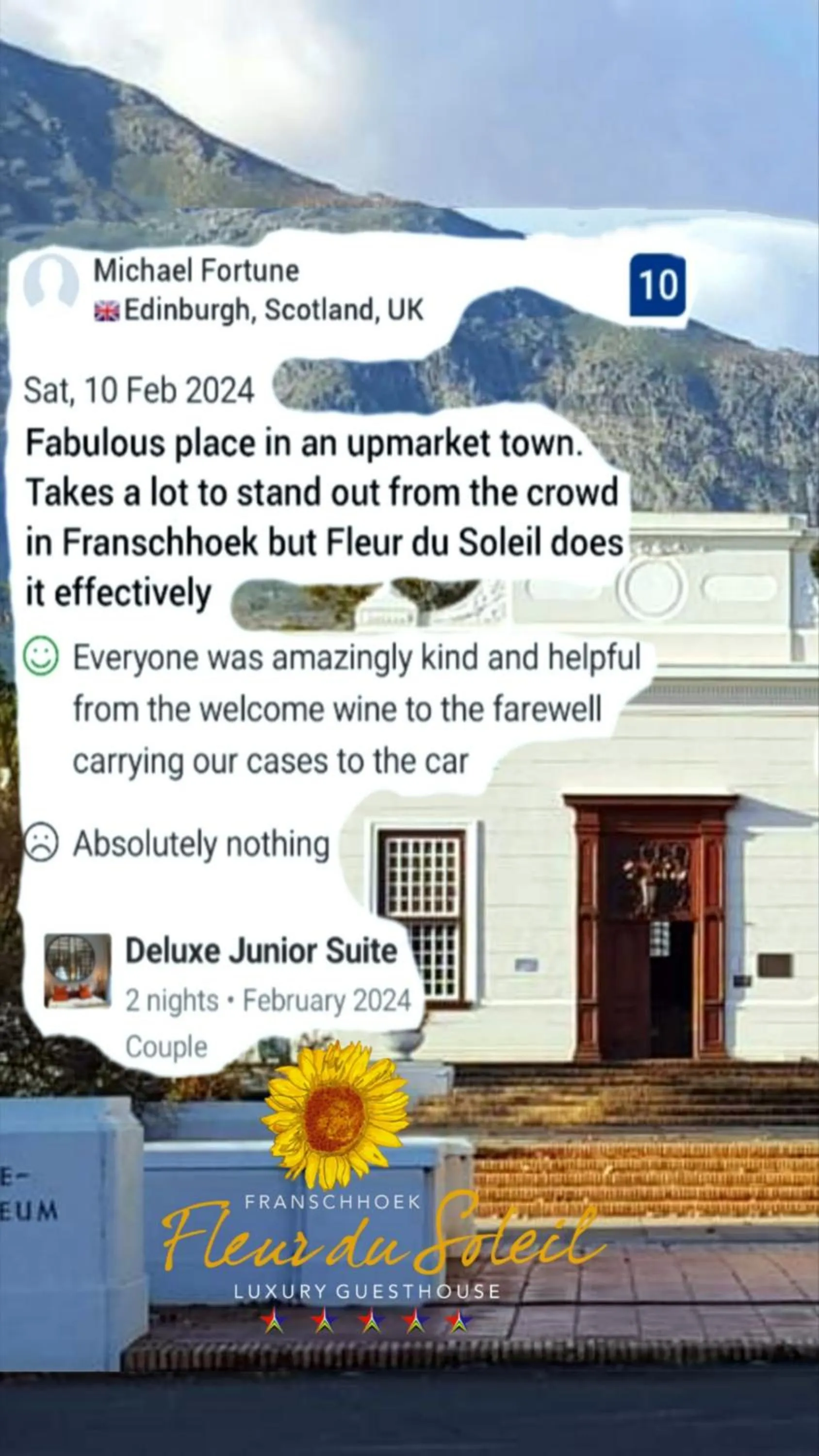 Text overlay in Fleur du Soleil Luxury Guesthouse