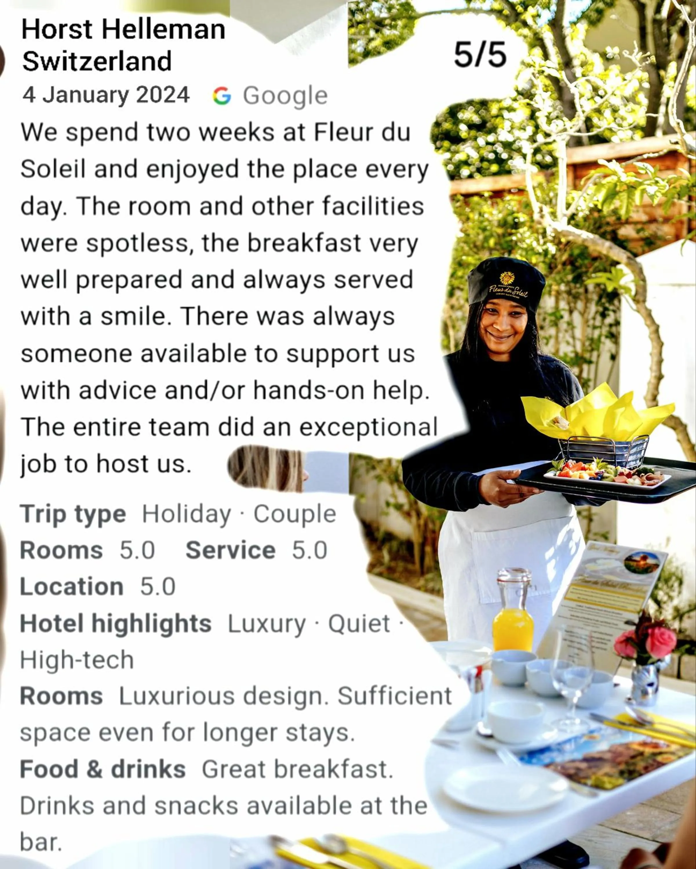 Staff in Fleur du Soleil Luxury Guesthouse
