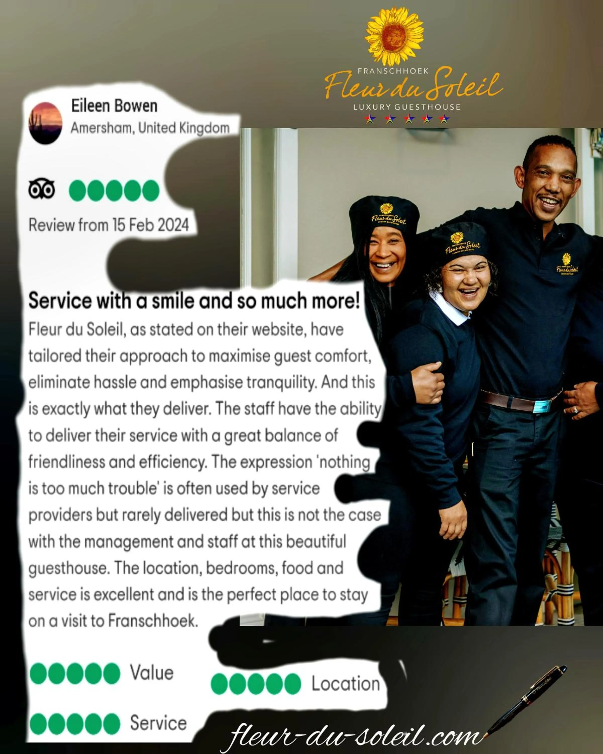 Text overlay in Fleur du Soleil Luxury Guesthouse