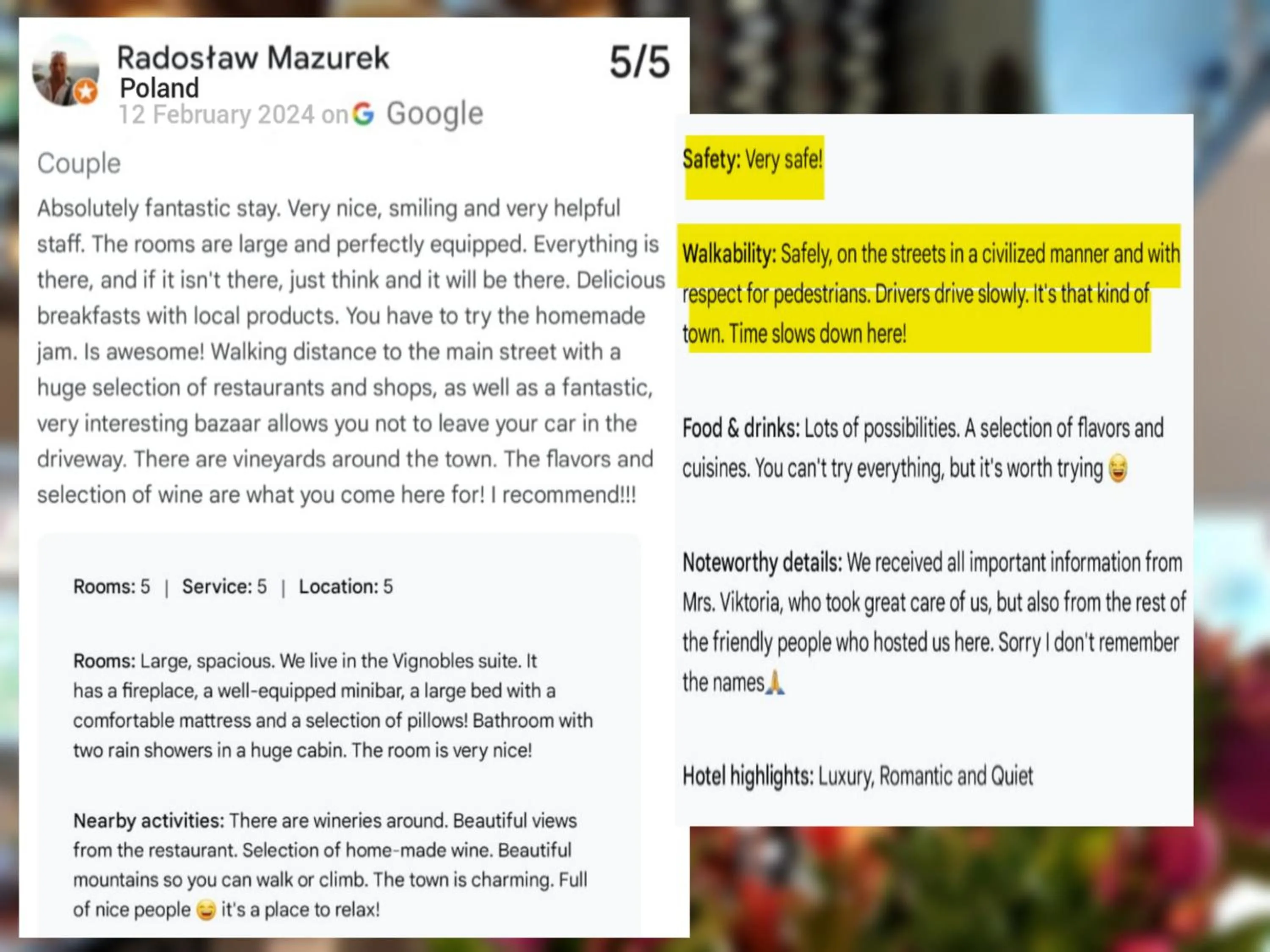 Certificate/Award in Fleur du Soleil Luxury Guesthouse