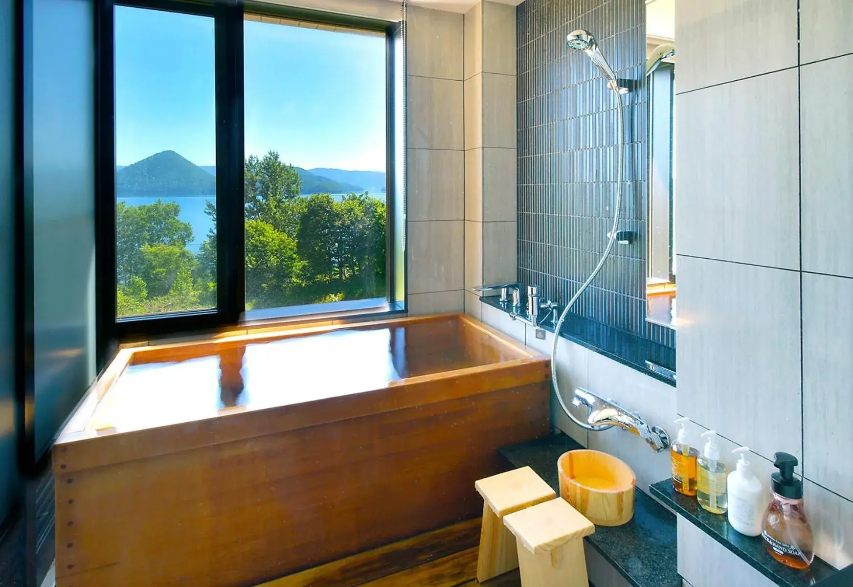 Deluxe Twin Room with Cypress Onsen View Bath - single occupancy - Non-Smoking in Hotel Premium Lake TOYA Deluxe Twin Room with Cypress Onsen View Bath - single occupancy - Non-Smoking in Hotel Premium Lake TOYA