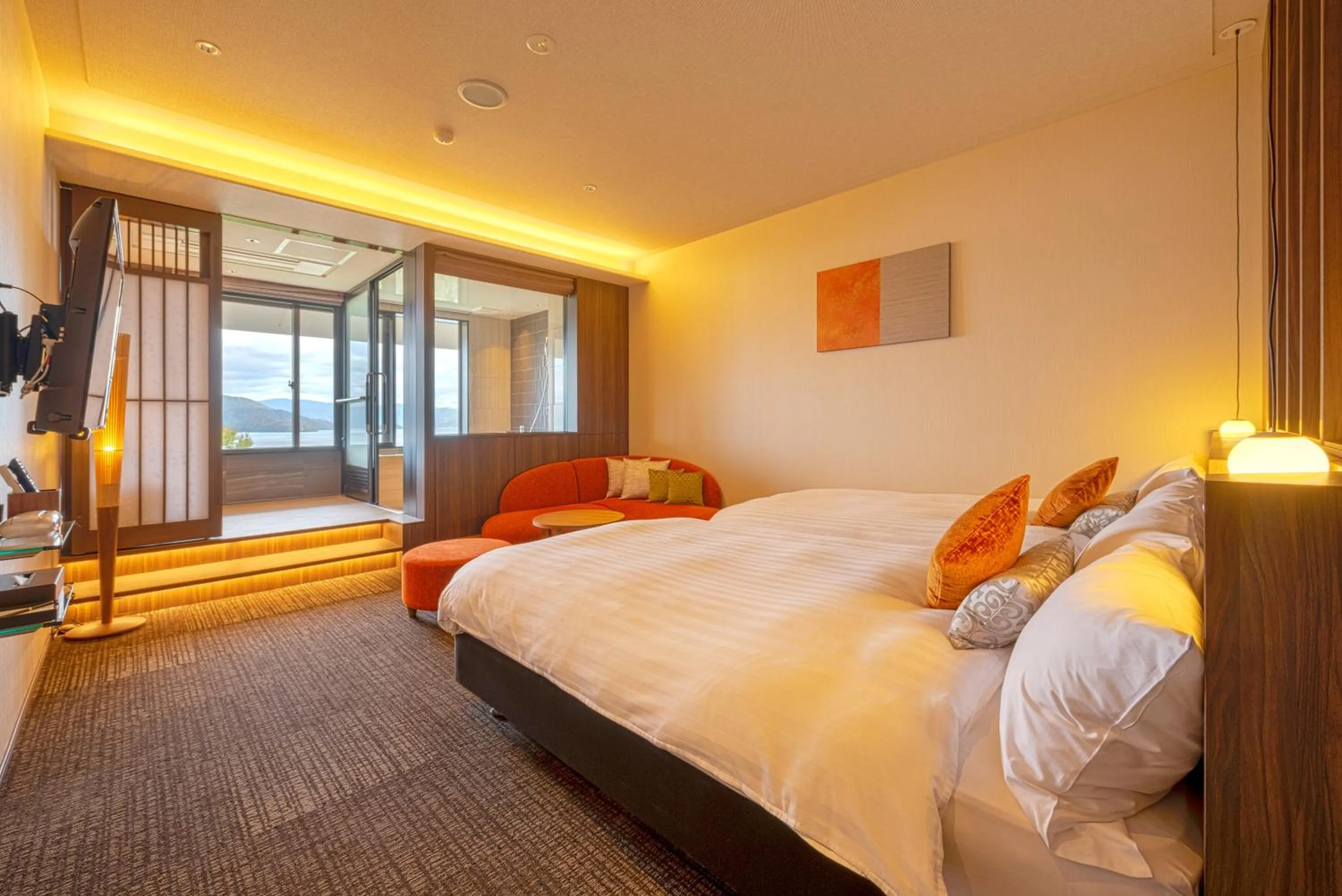 Bedroom, Bed in Hotel Premium Lake TOYA