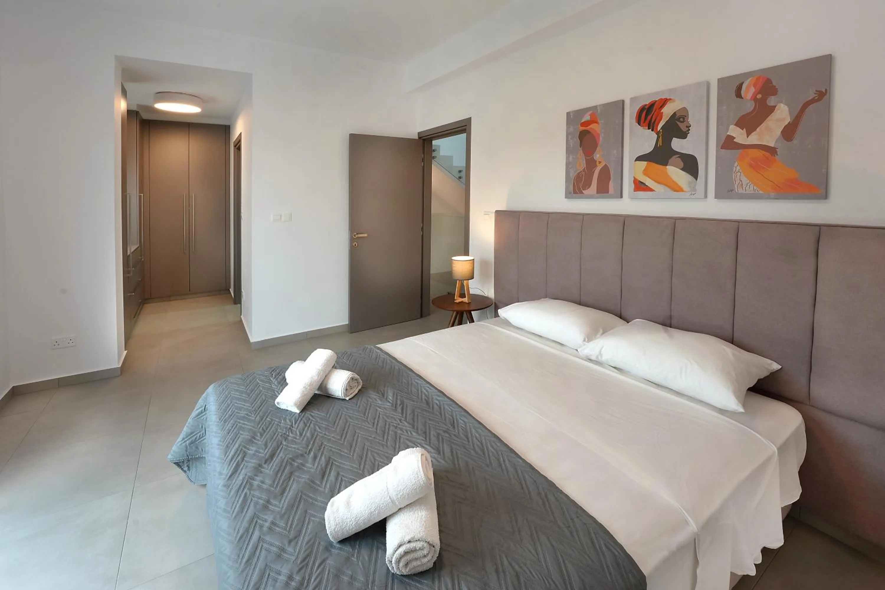 Bed in Sun and Moon Luxury Villas Ayia Napa
