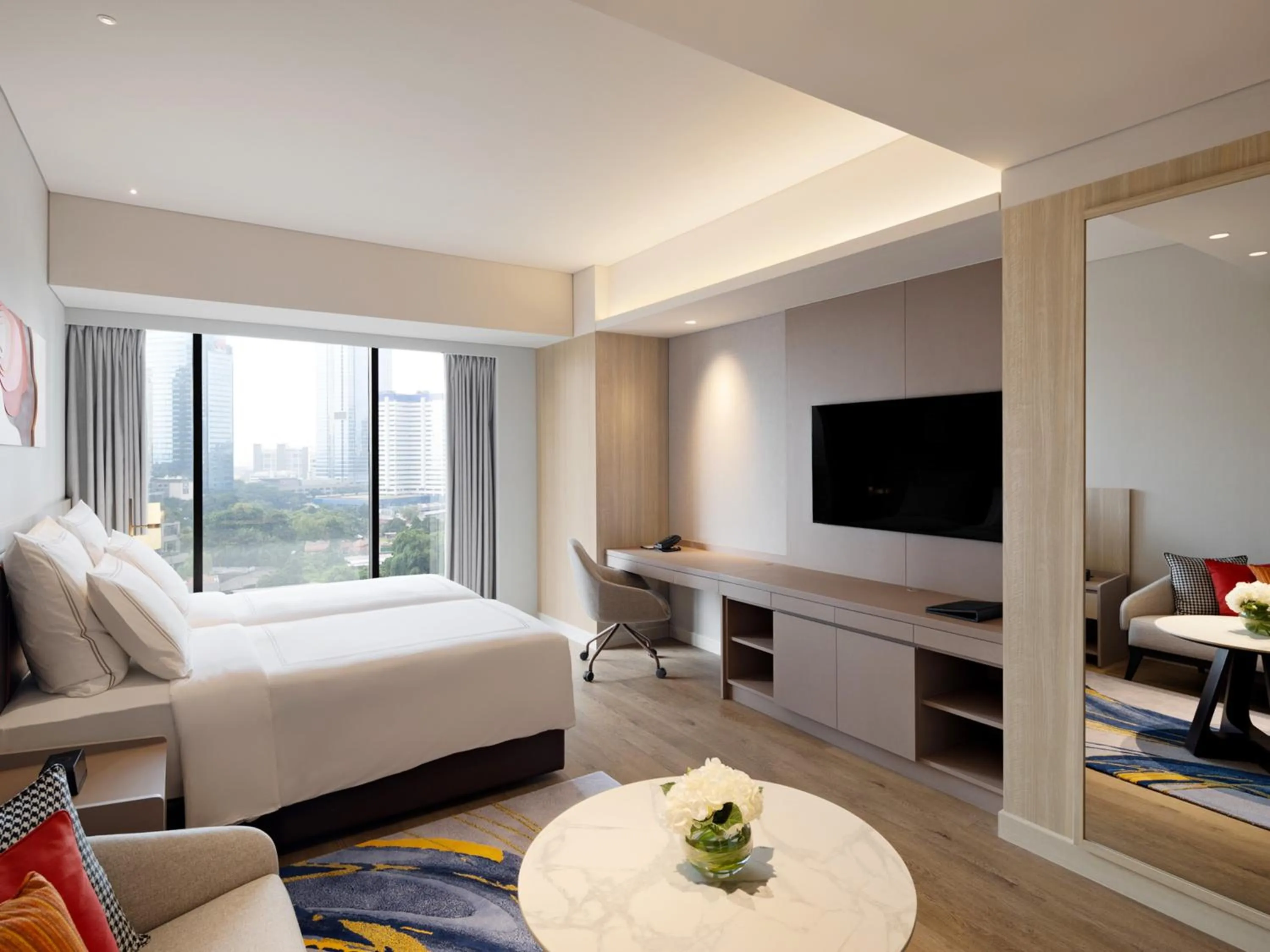 Bedroom, Bed in Swissôtel Living Jakarta Mega Kuningan