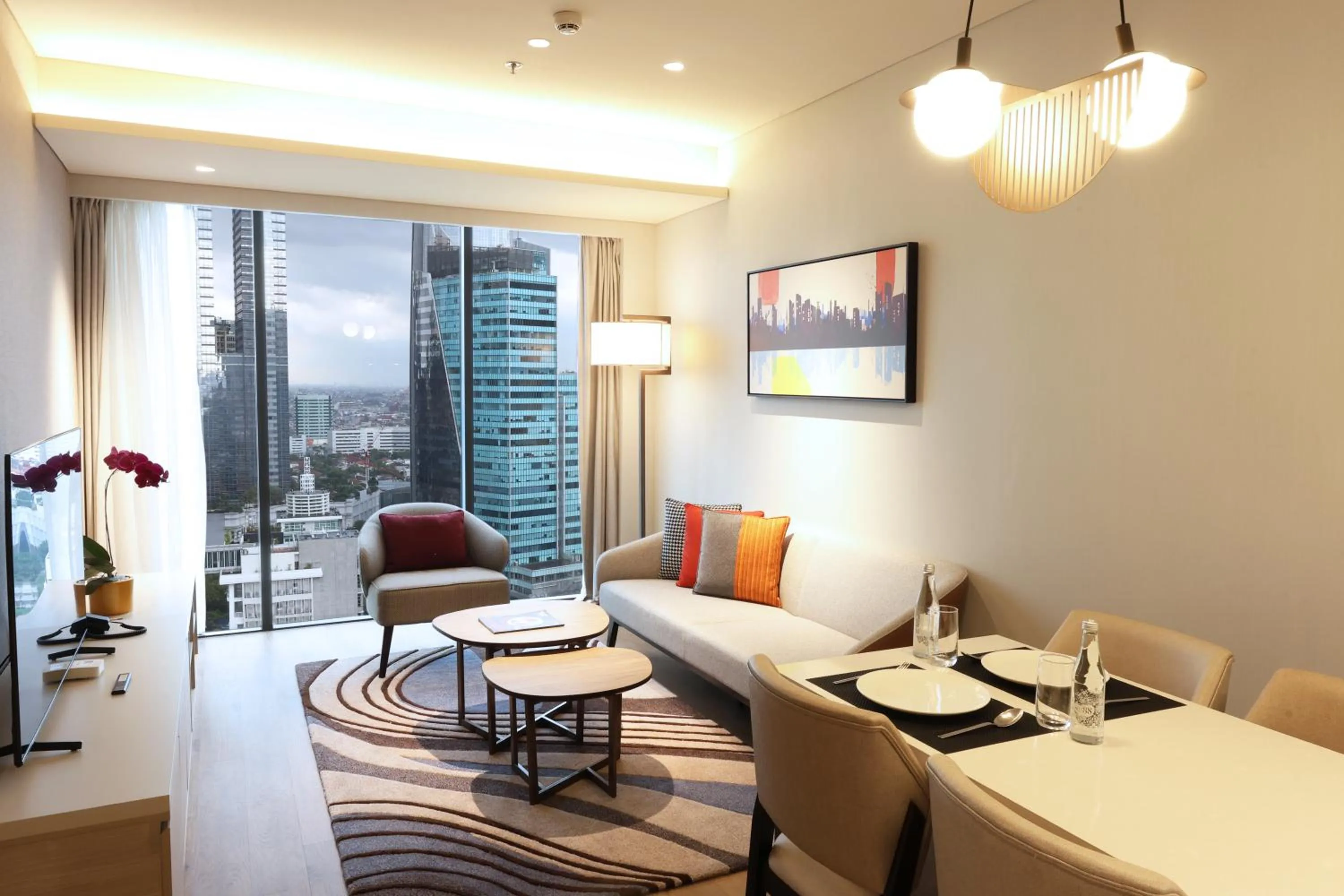 Living room in Swissôtel Living Jakarta Mega Kuningan