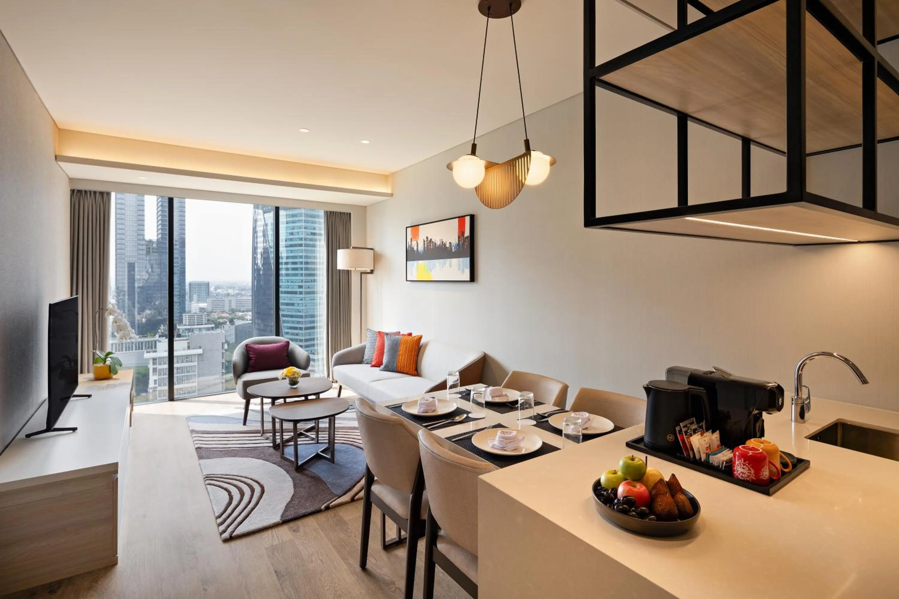 Living room in Swissôtel Living Jakarta Mega Kuningan