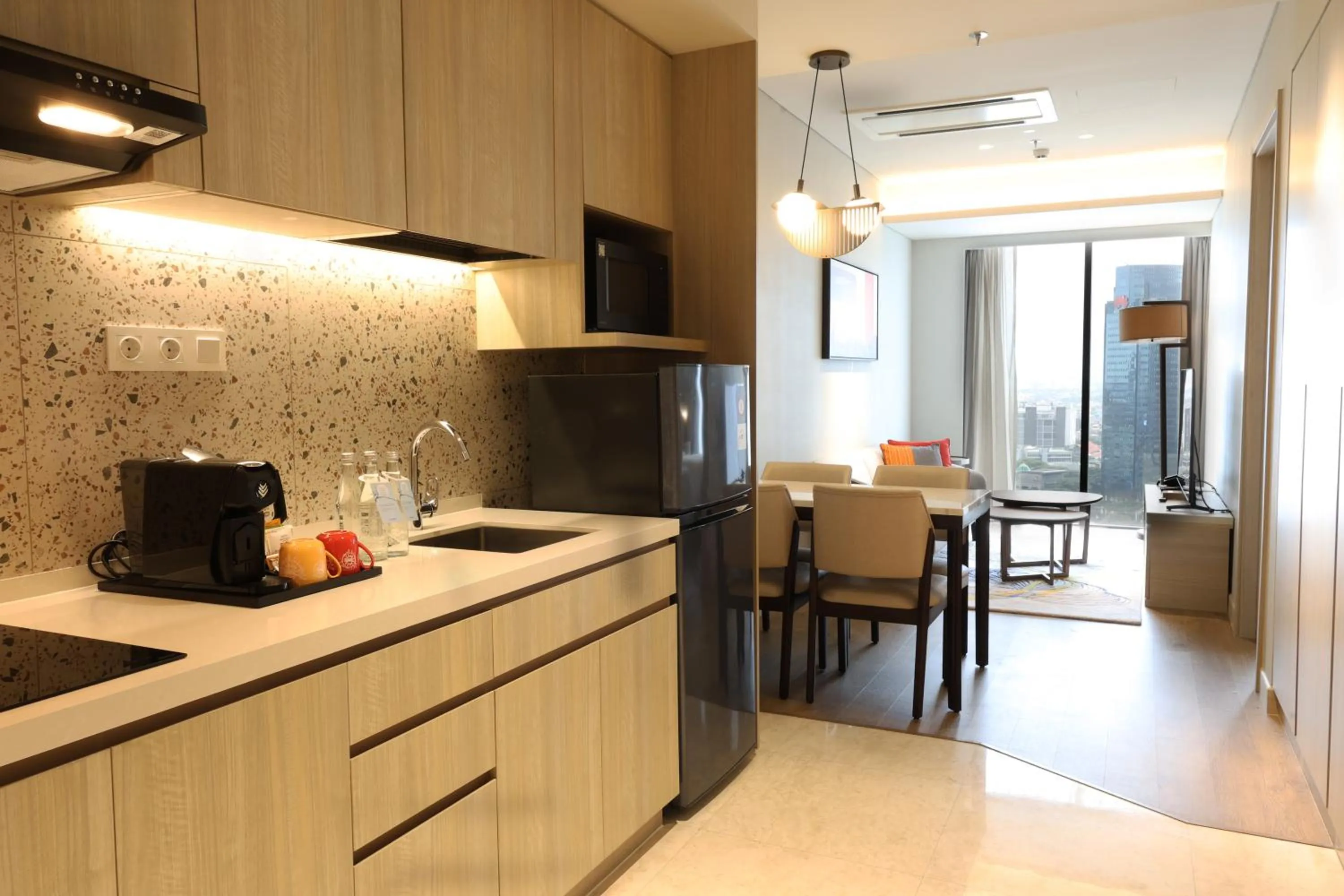 kitchen in Swissôtel Living Jakarta Mega Kuningan