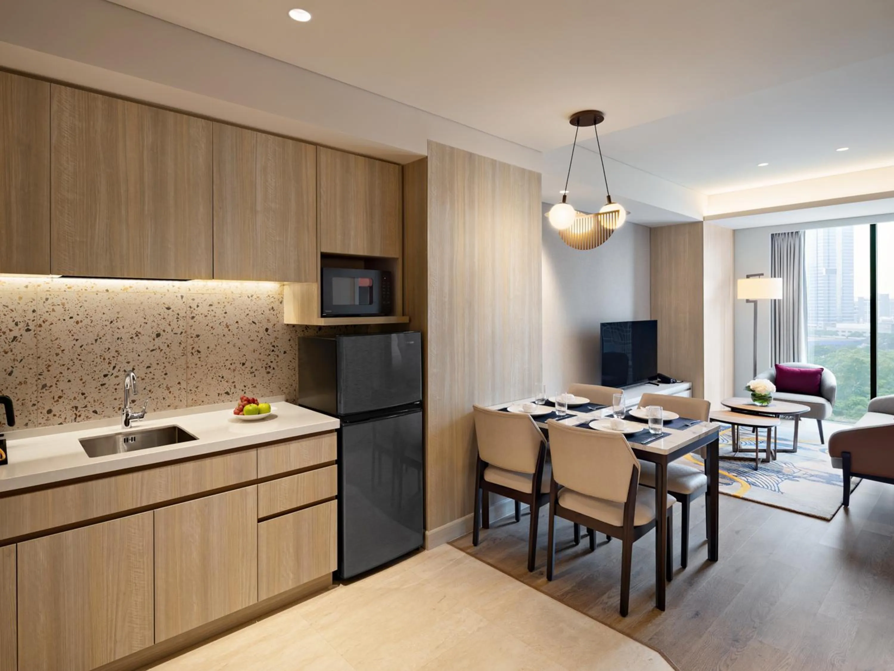 Kitchen or kitchenette in Swissôtel Living Jakarta Mega Kuningan