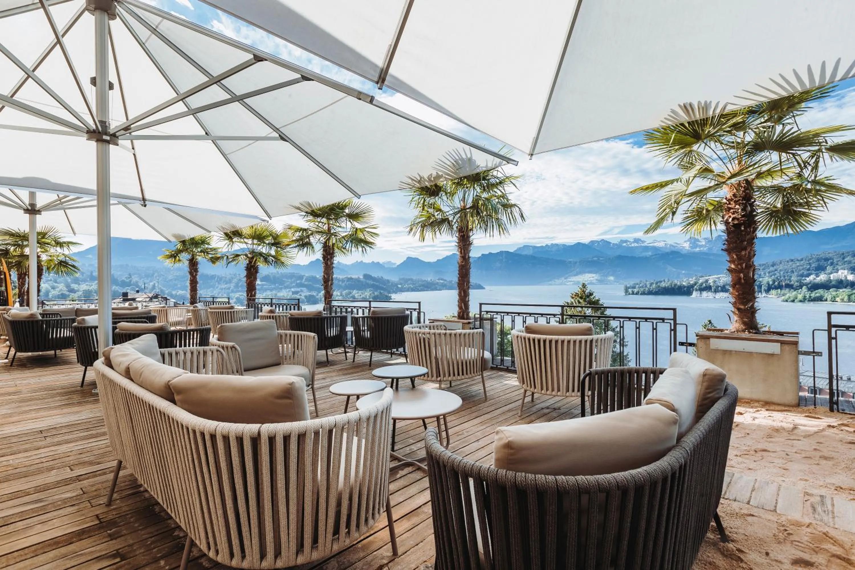 Balcony/Terrace in Art Deco Hotel Montana Luzern