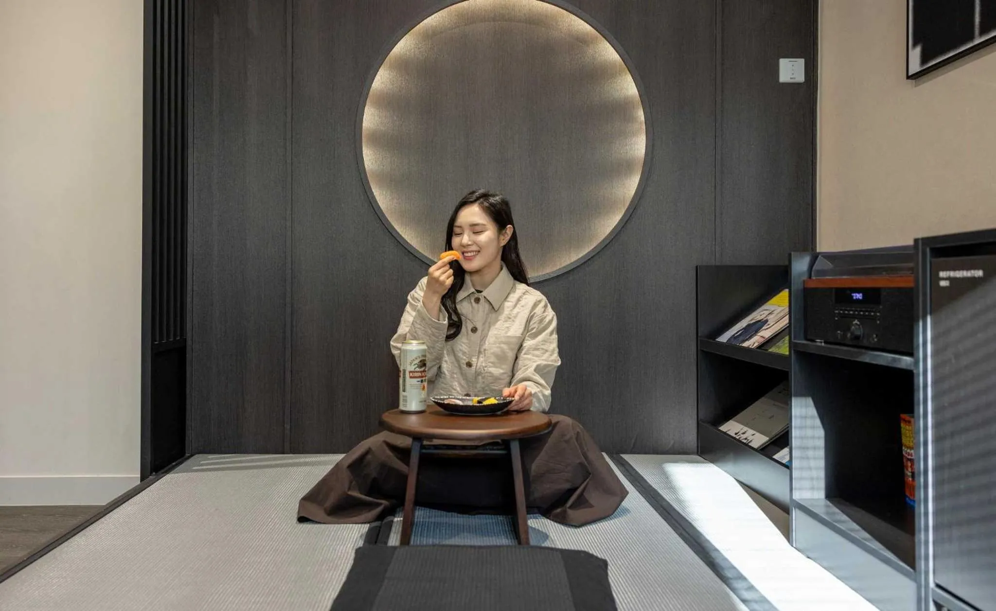 Signature Twin Room with Styler Steam Closet & Beam Projector in Anook Ryokan Hotel Jeonju