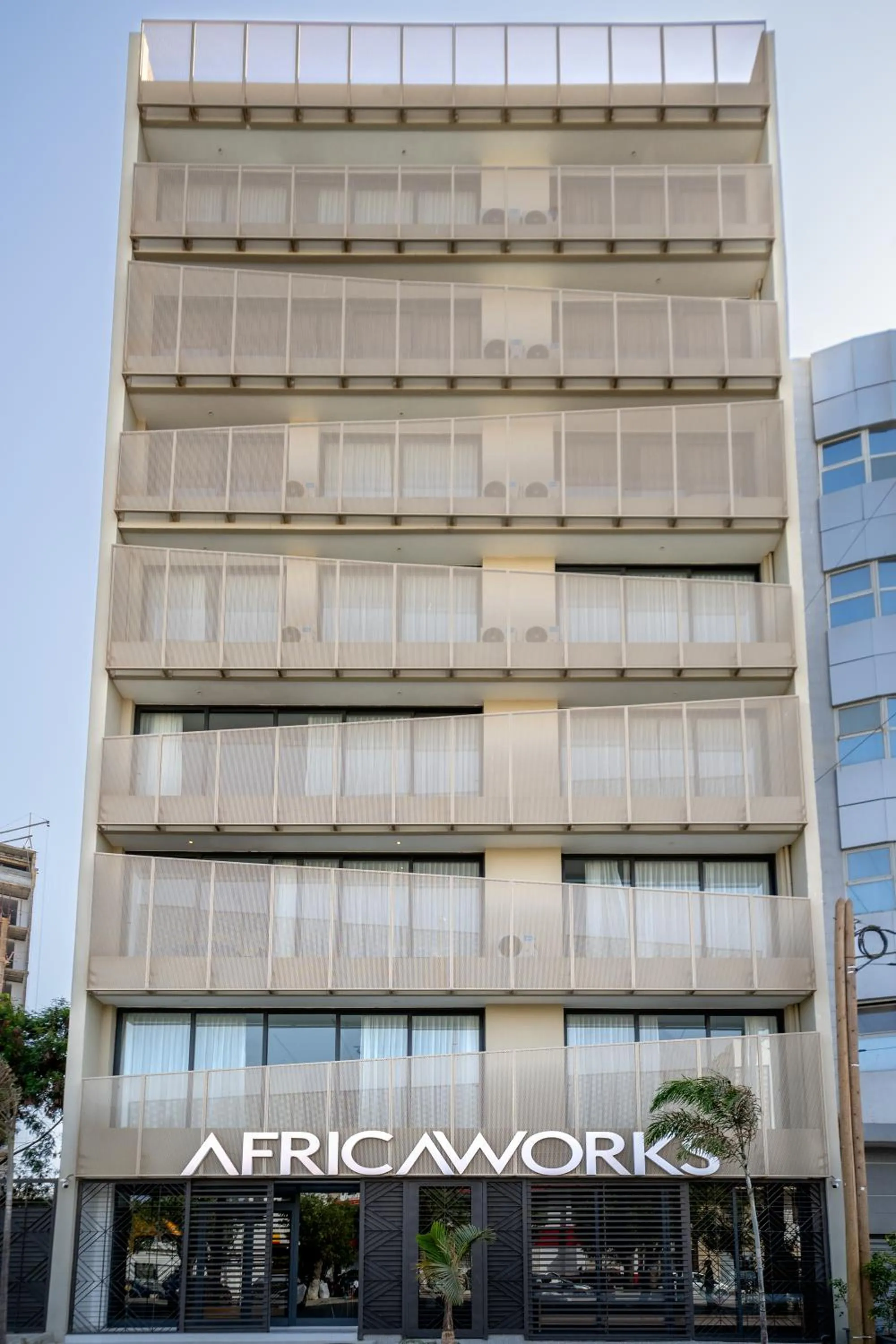 Facade/entrance in AfricaWorks Suites