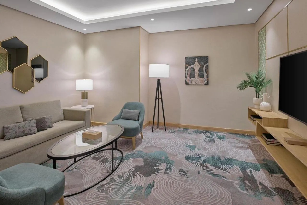 Living room in Makarem Haram view suites