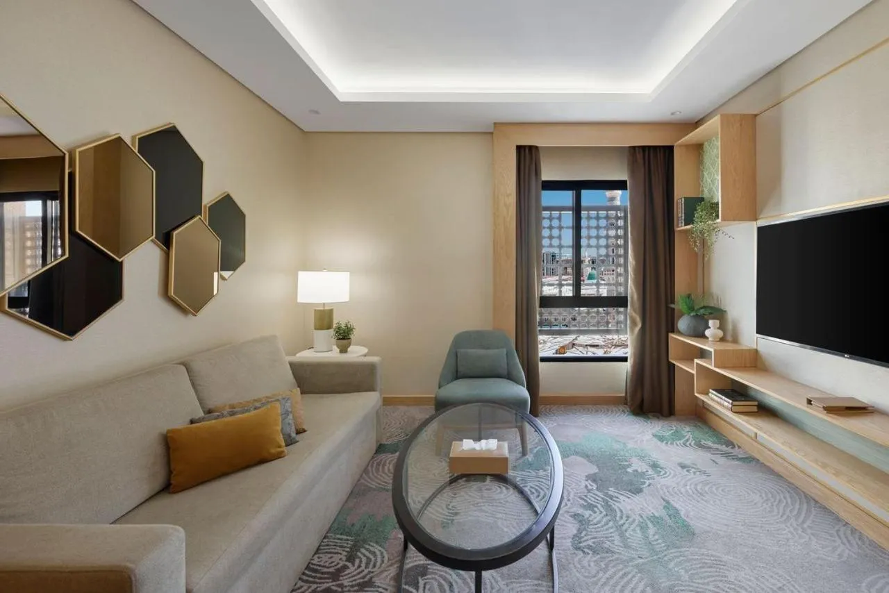 Living room in Makarem Haram view suites