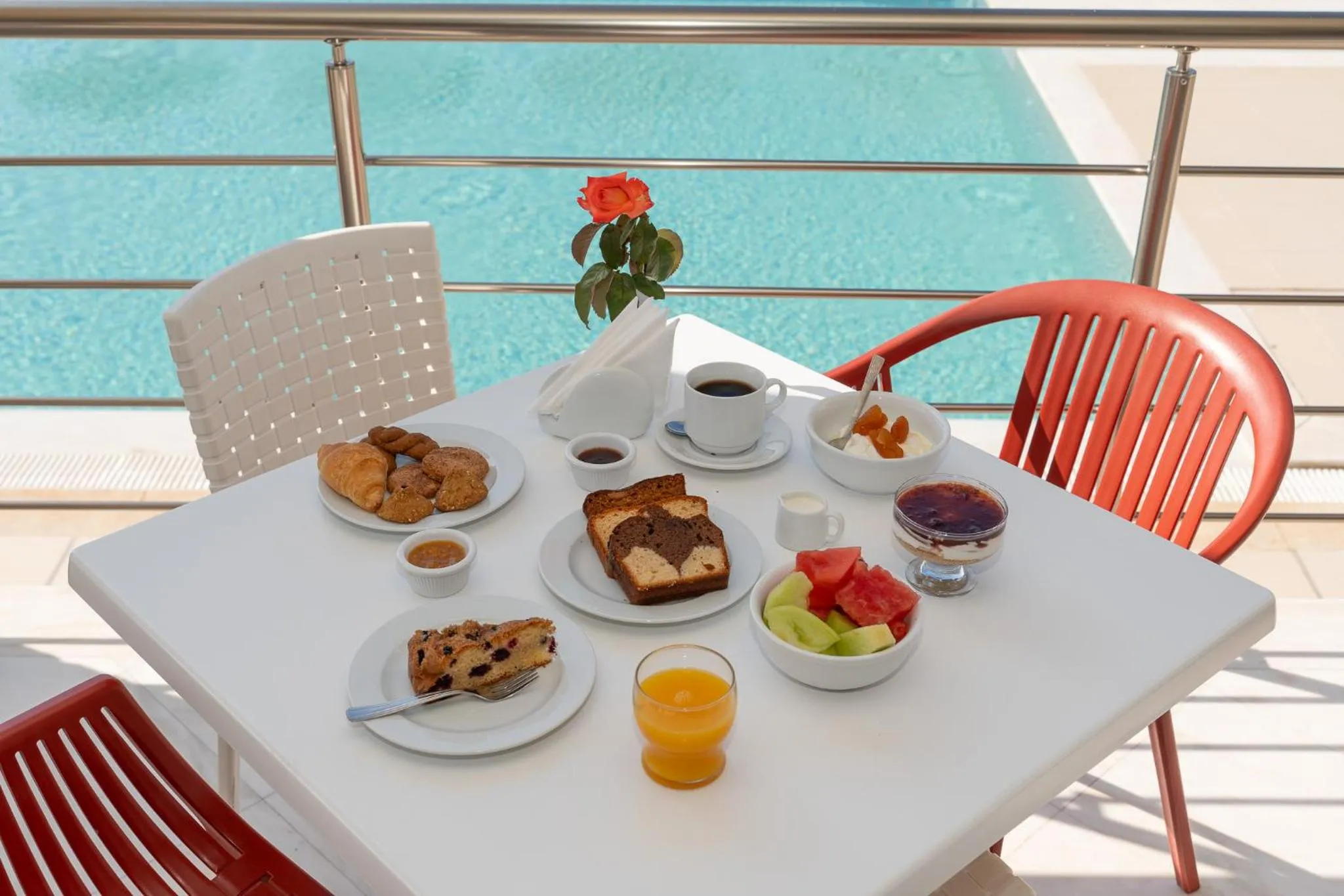 Buffet breakfast in Niriides Luxury Villas