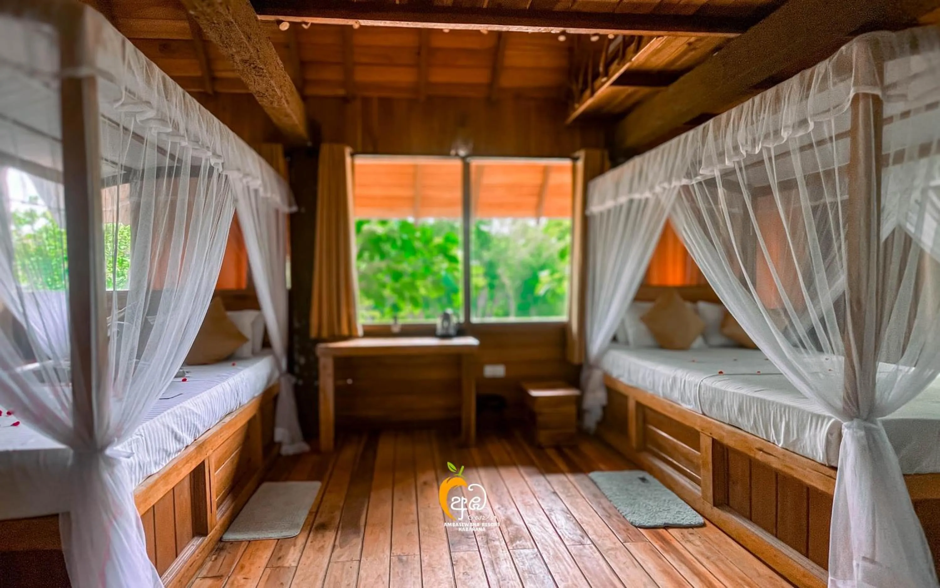 Bed in Habarana Tree House Ambasewana Resort