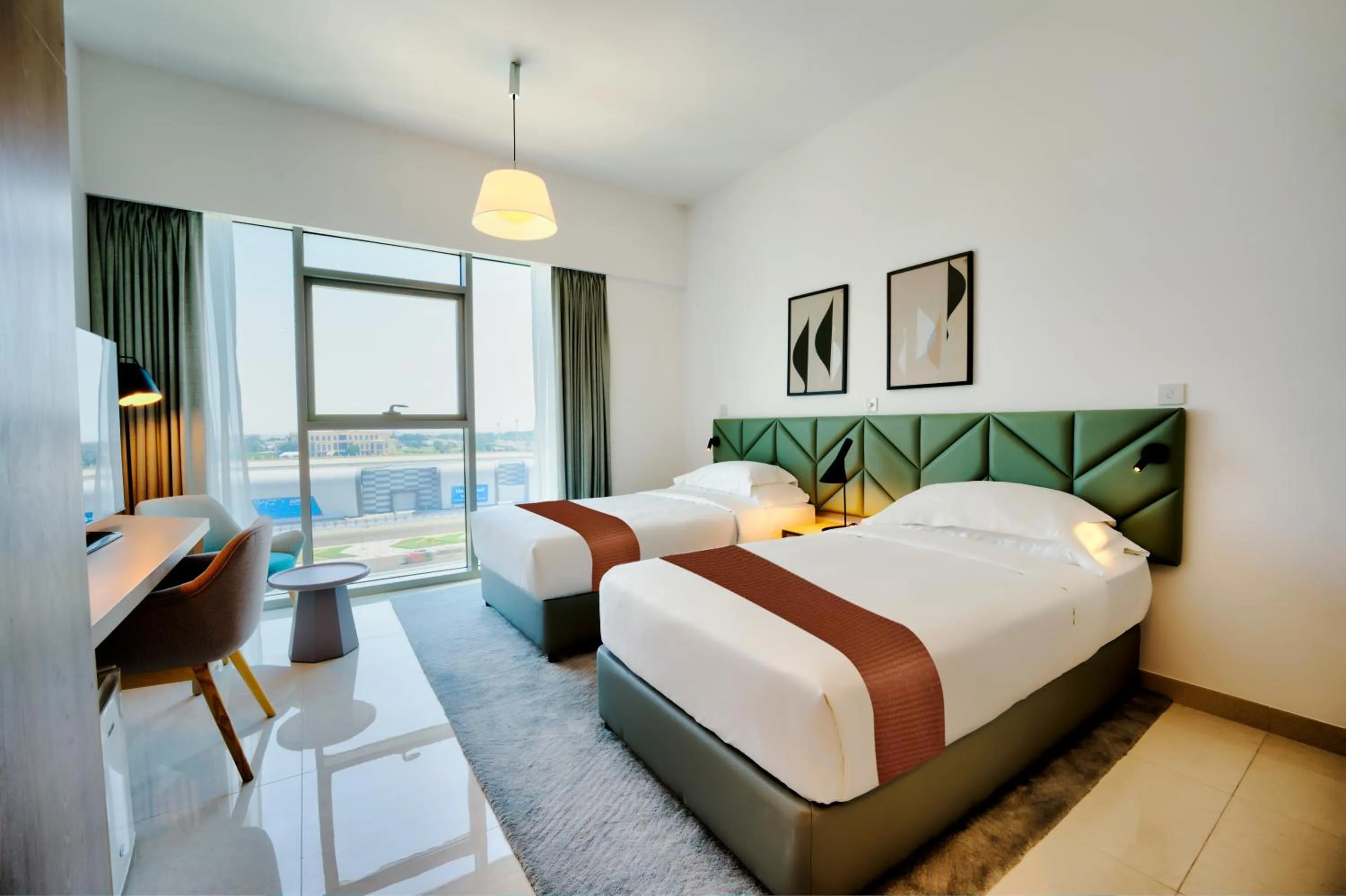 View (from property/room), Bed in Capital Suites Hotel Apartments