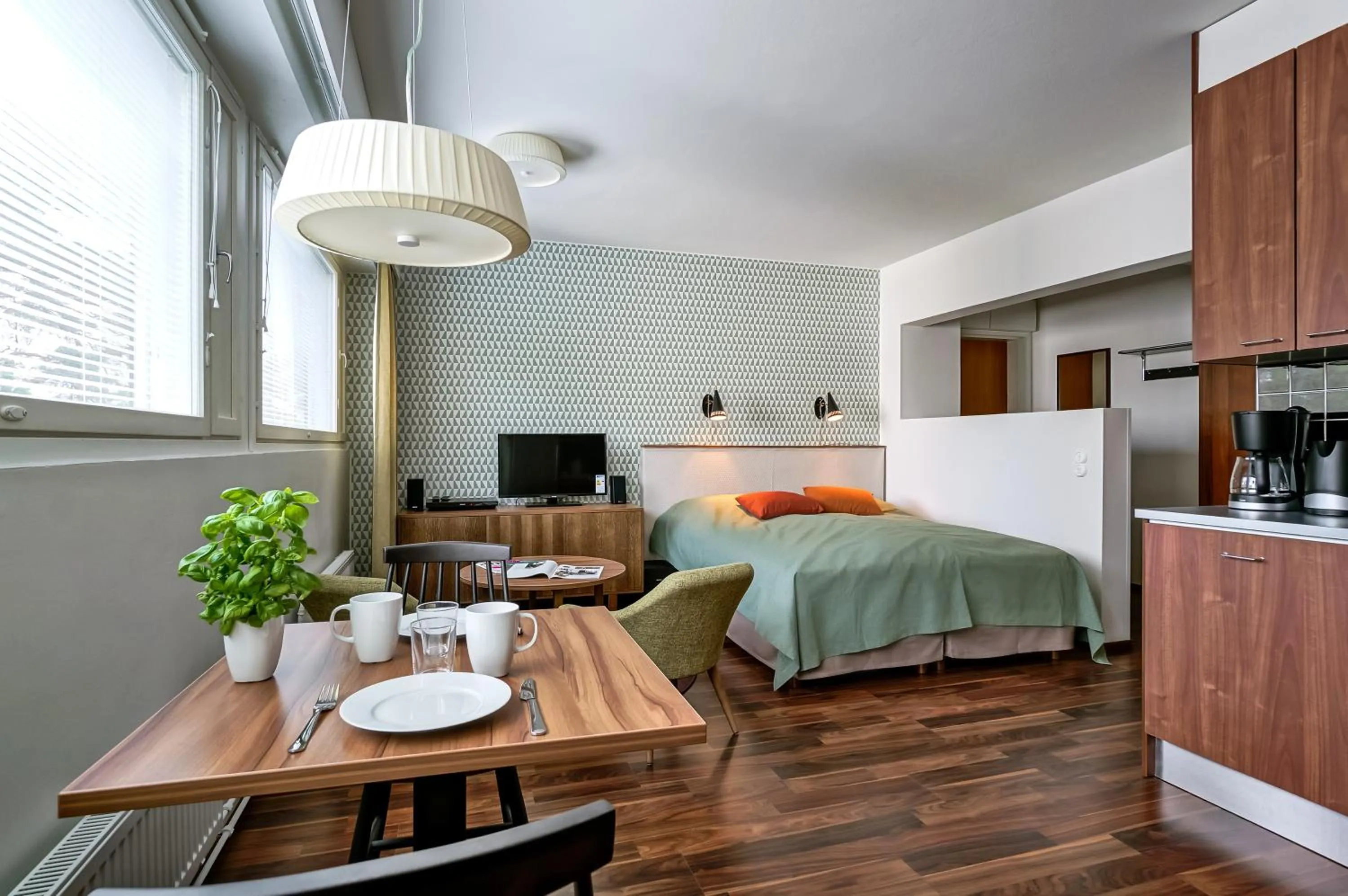 Bed in Forenom Serviced Apartments Espoo Tapiola