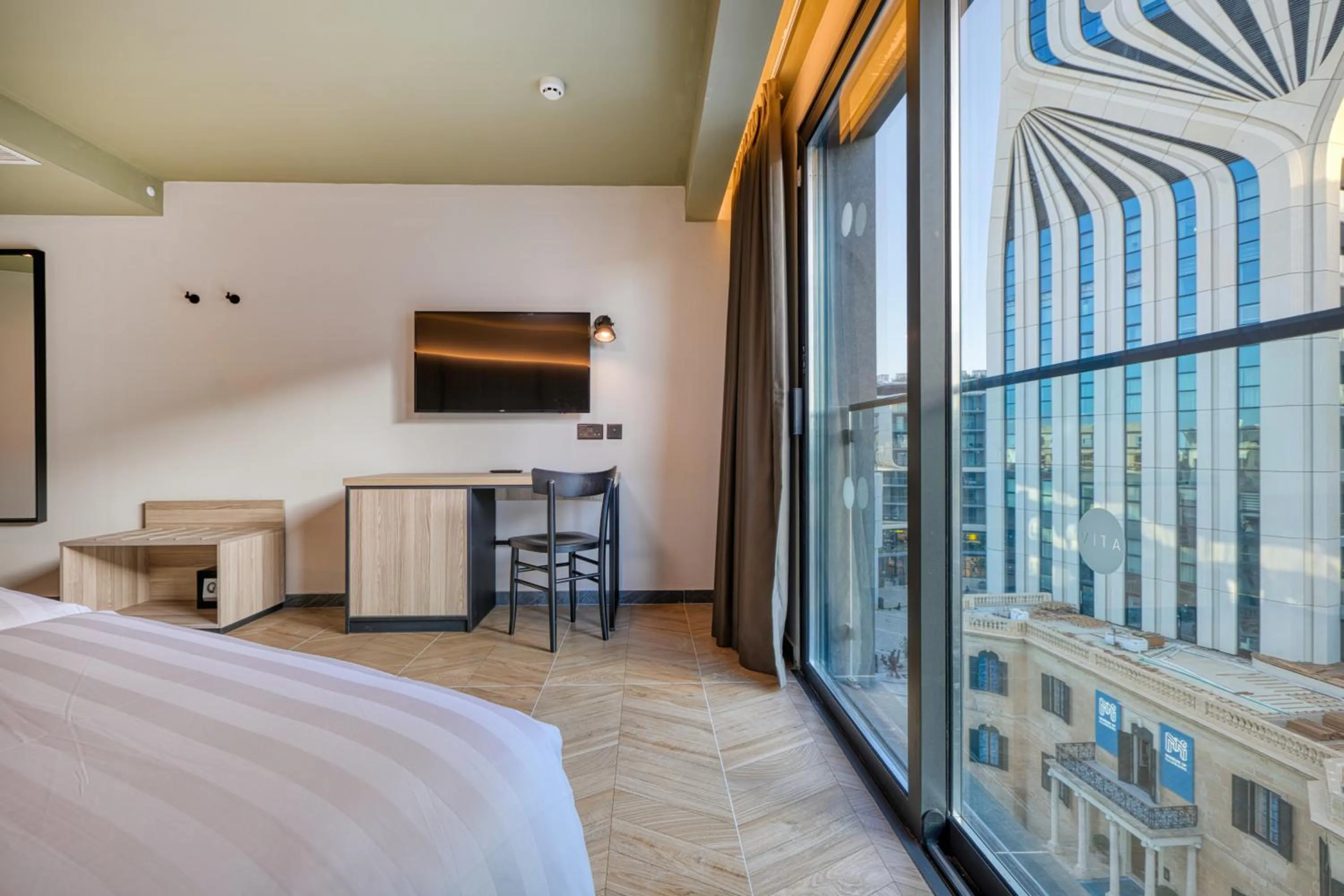 View (from property/room), Bed in VITA Hotel & Rooftop