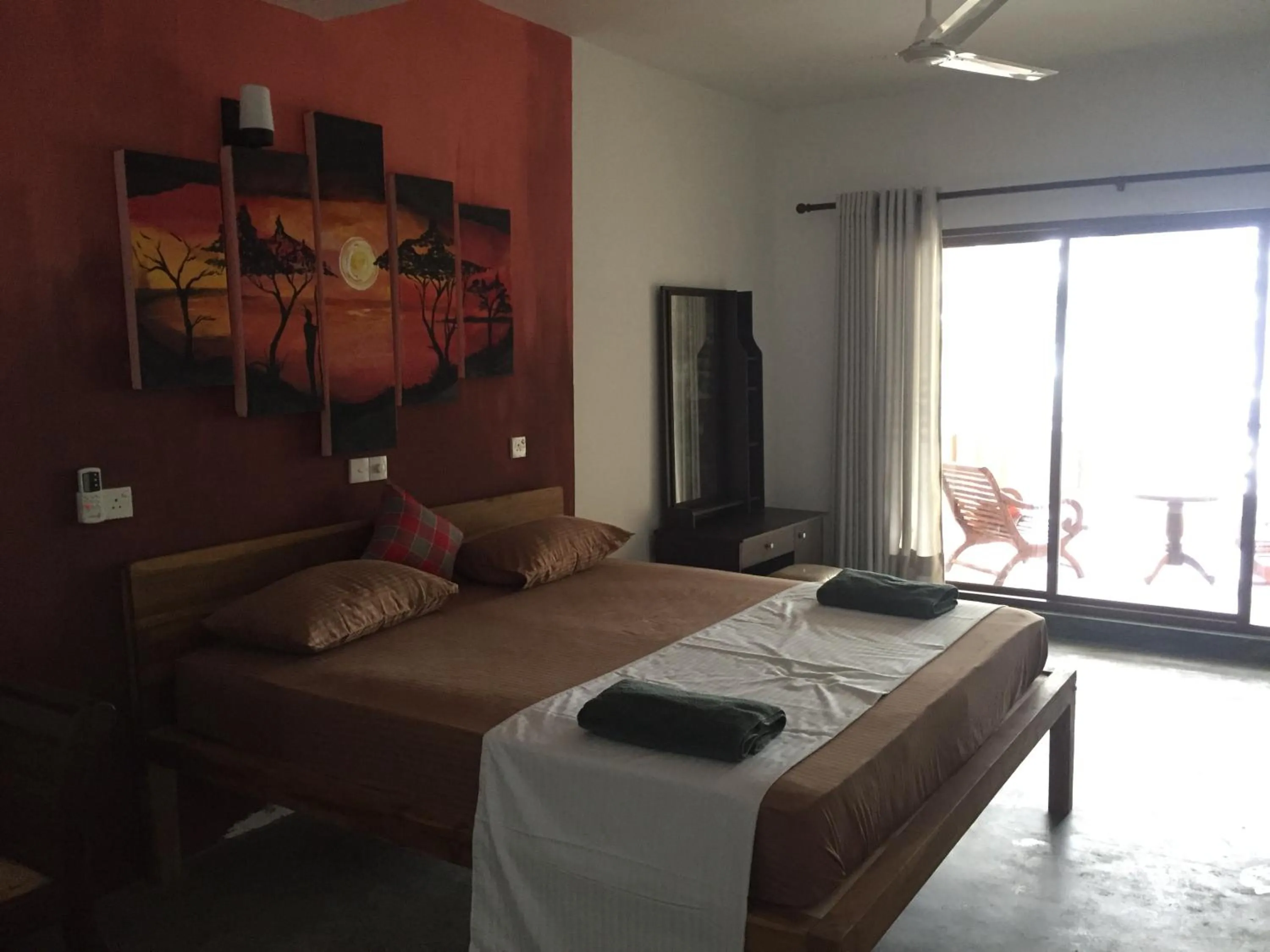 Bed in Surf Lanka Hotel